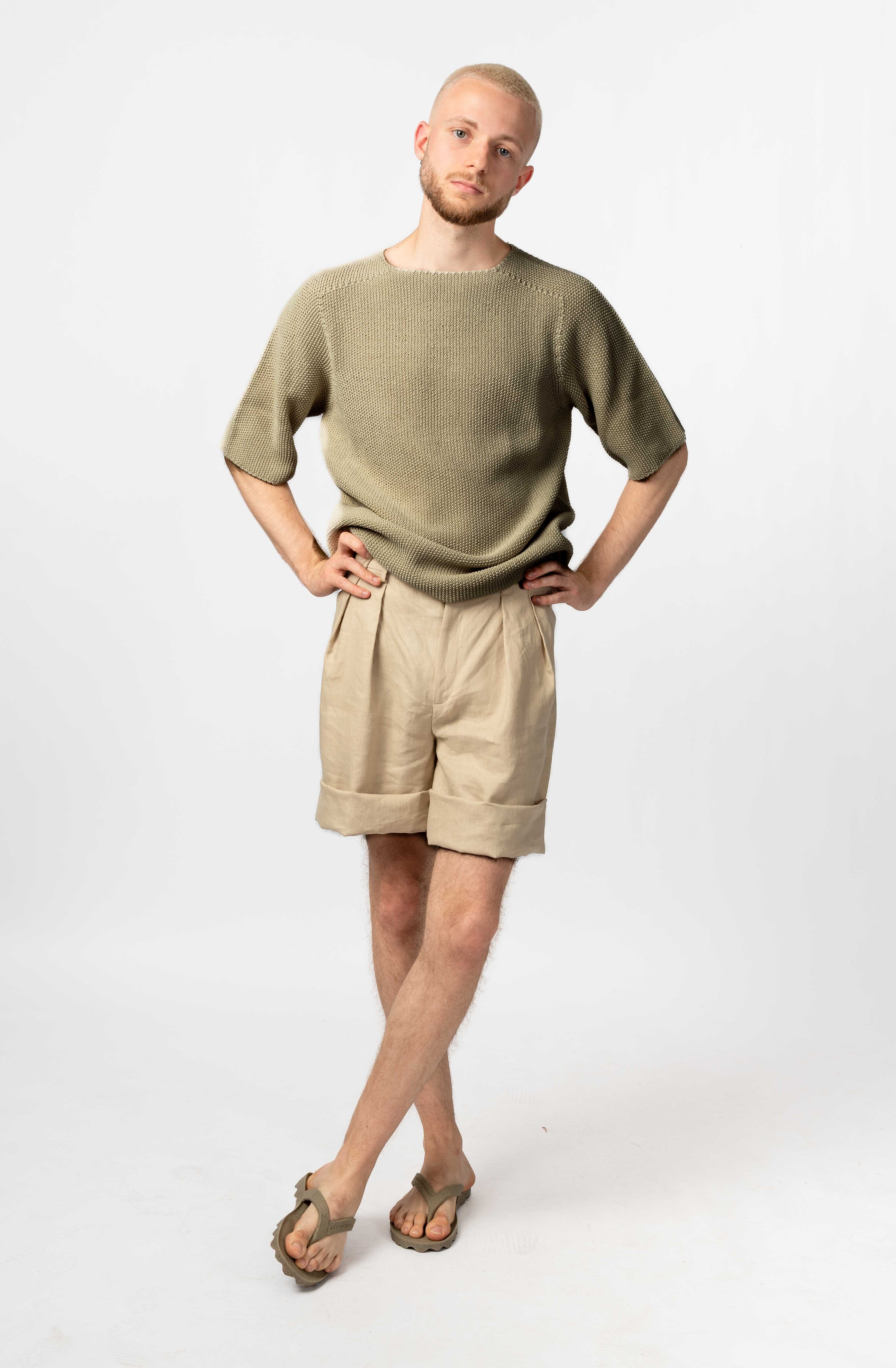 NNIstudio - SPAZIO Leinen - Shorts Unisex - Sand - XS -
