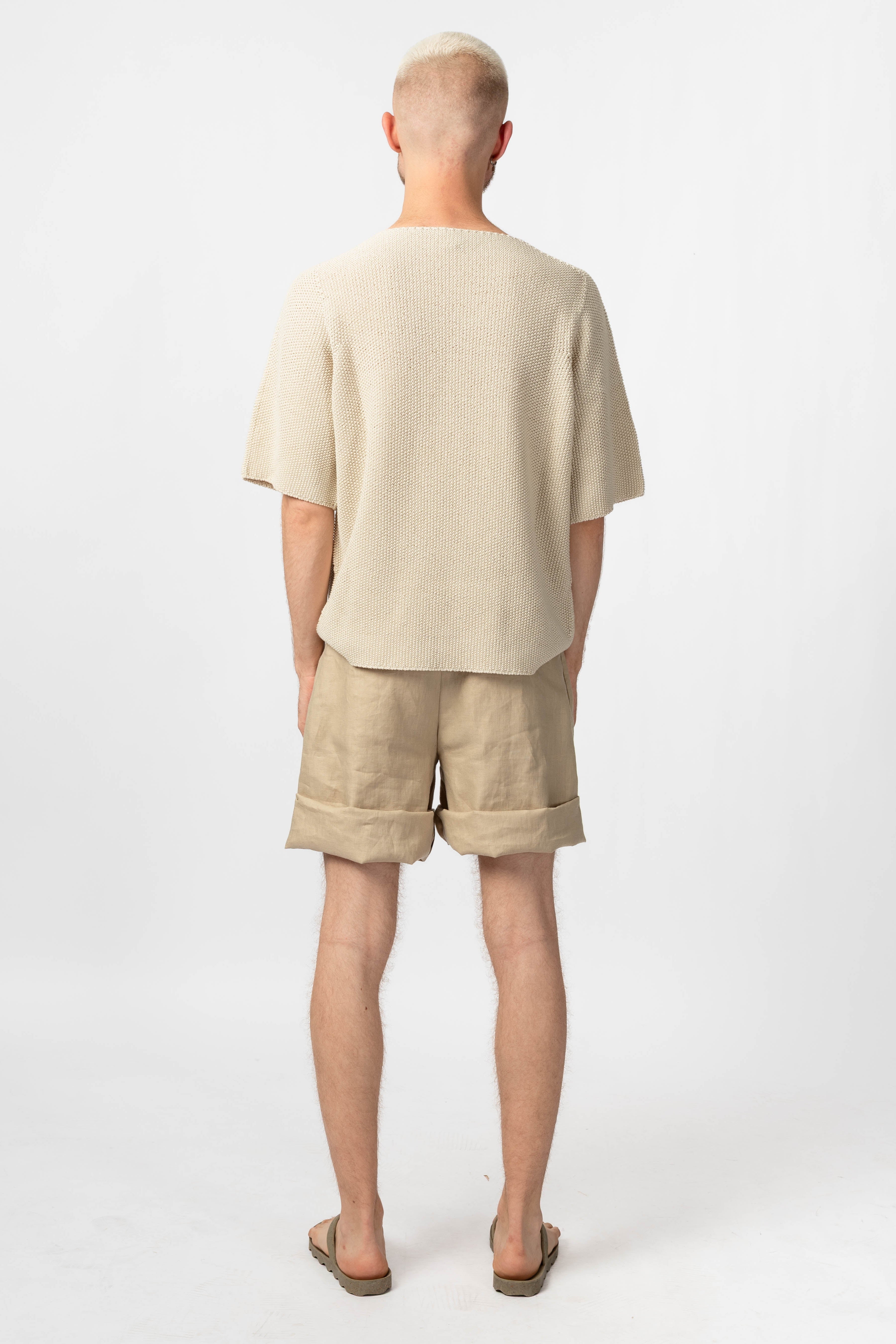 NNIstudio - SPAZIO Leinen - Shorts Unisex - Sand - XS -