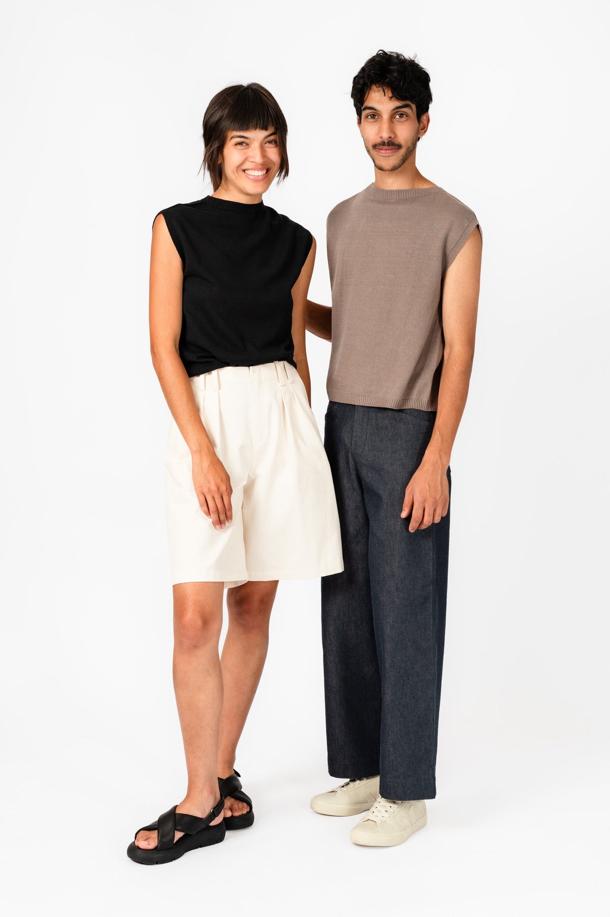 NNIstudio - SQUARE Strick-Pullunder Linen - Dusty Pink - XS -
