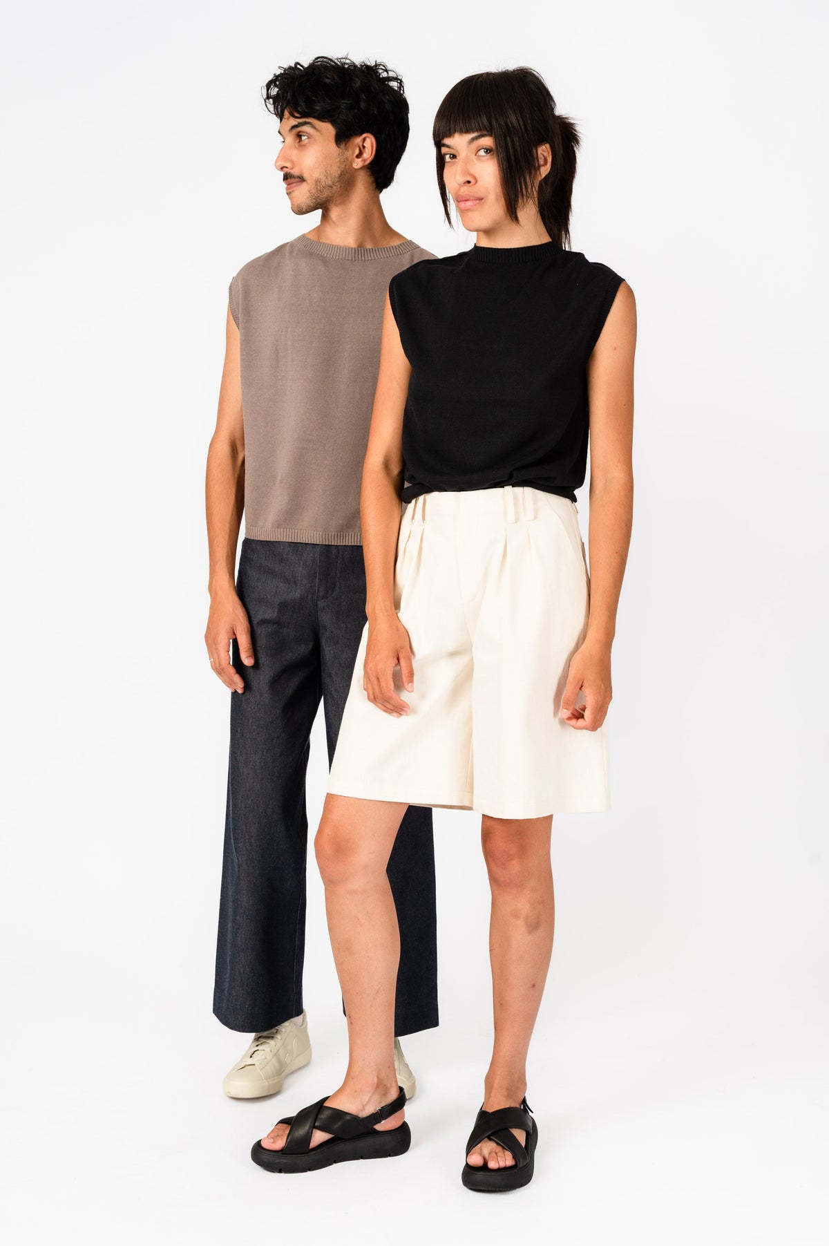 NNIstudio - SQUARE Strick-Pullunder Linen - Dusty Pink - XS -