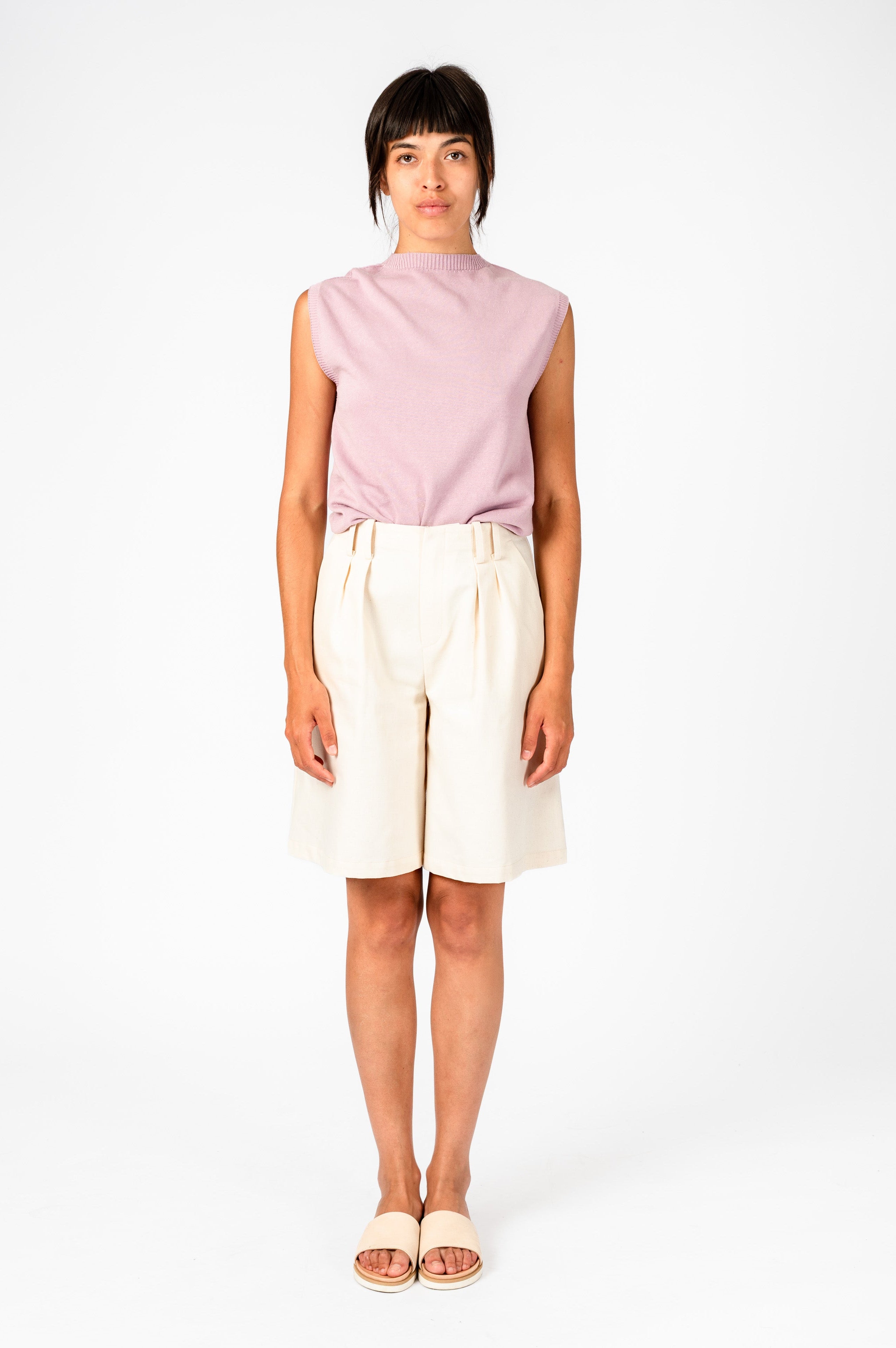 NNIstudio - SQUARE Strick-Pullunder Linen - Dusty Pink - XS -