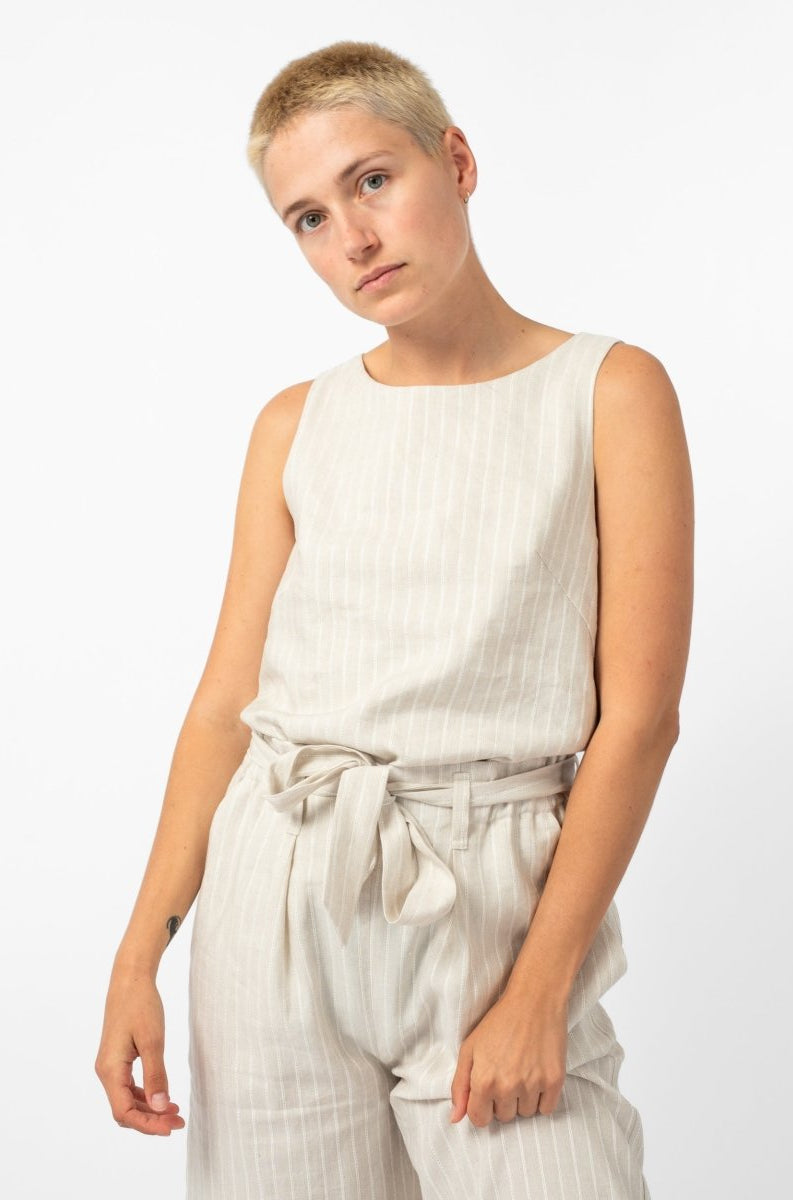 NNIstudio - STRAIGHT LEINEN Top - Undyed - XS/S -