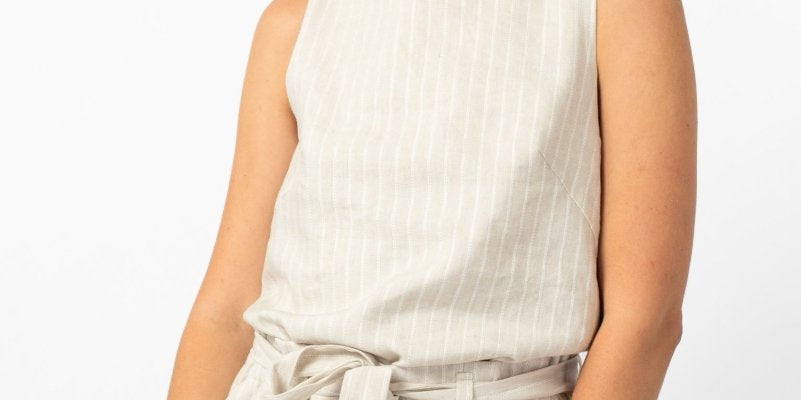 NNIstudio - STRAIGHT LEINEN Top - Undyed - XS/S -