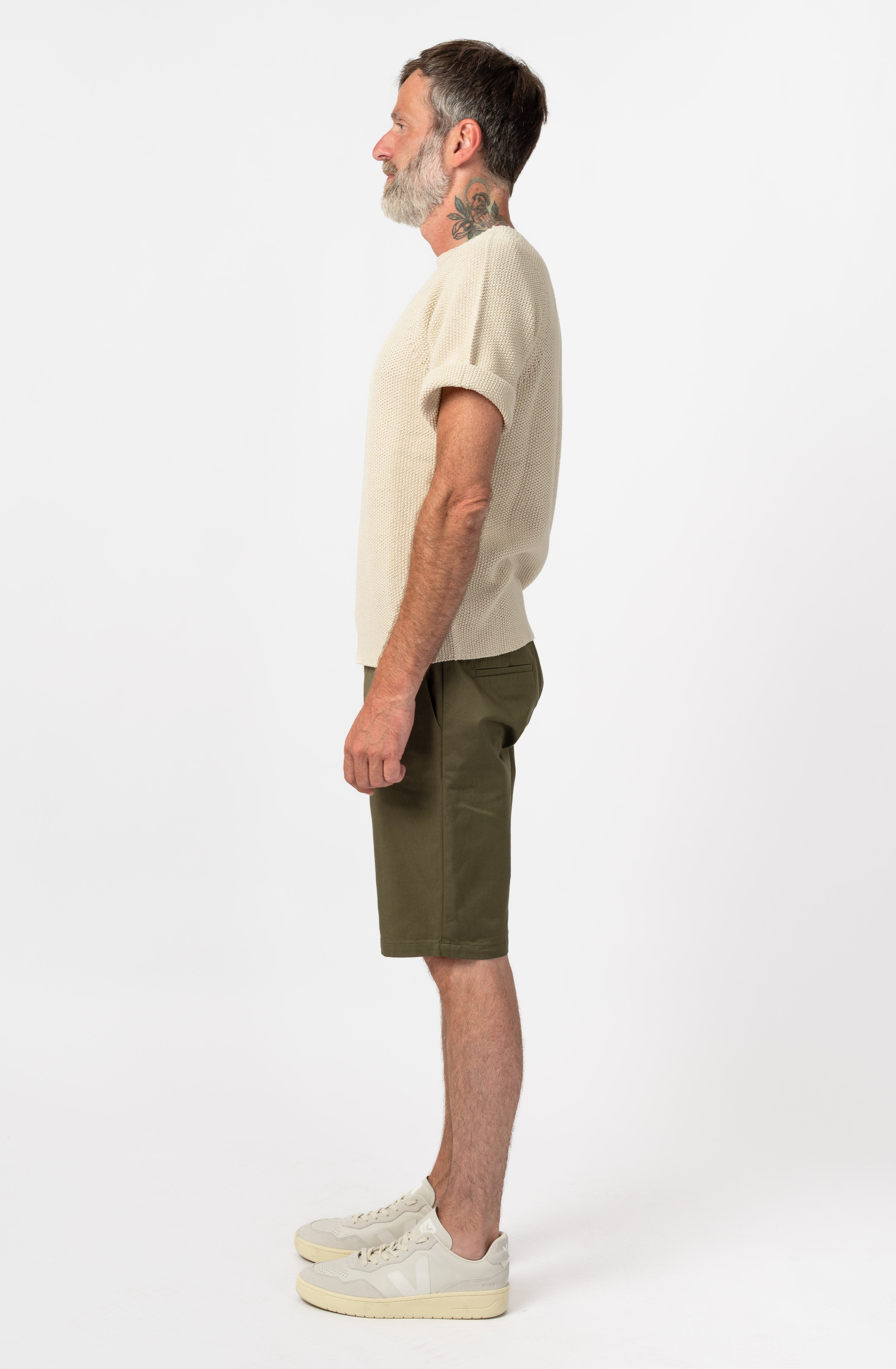 NNIstudio - STRAIGHT Shorts Cotton - Olive - XS -