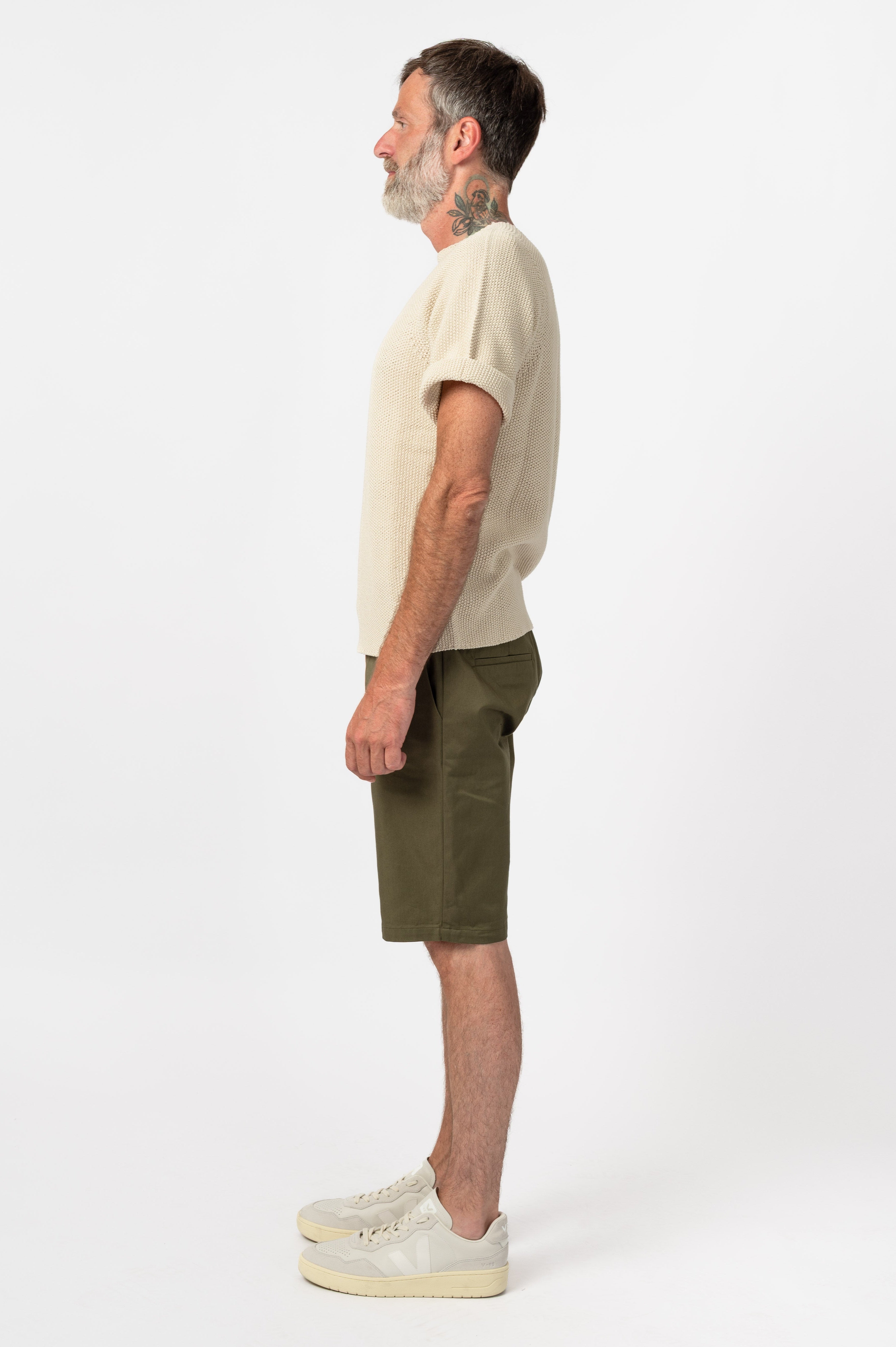 NNIstudio - STRAIGHT Shorts Cotton - Olive - XS -