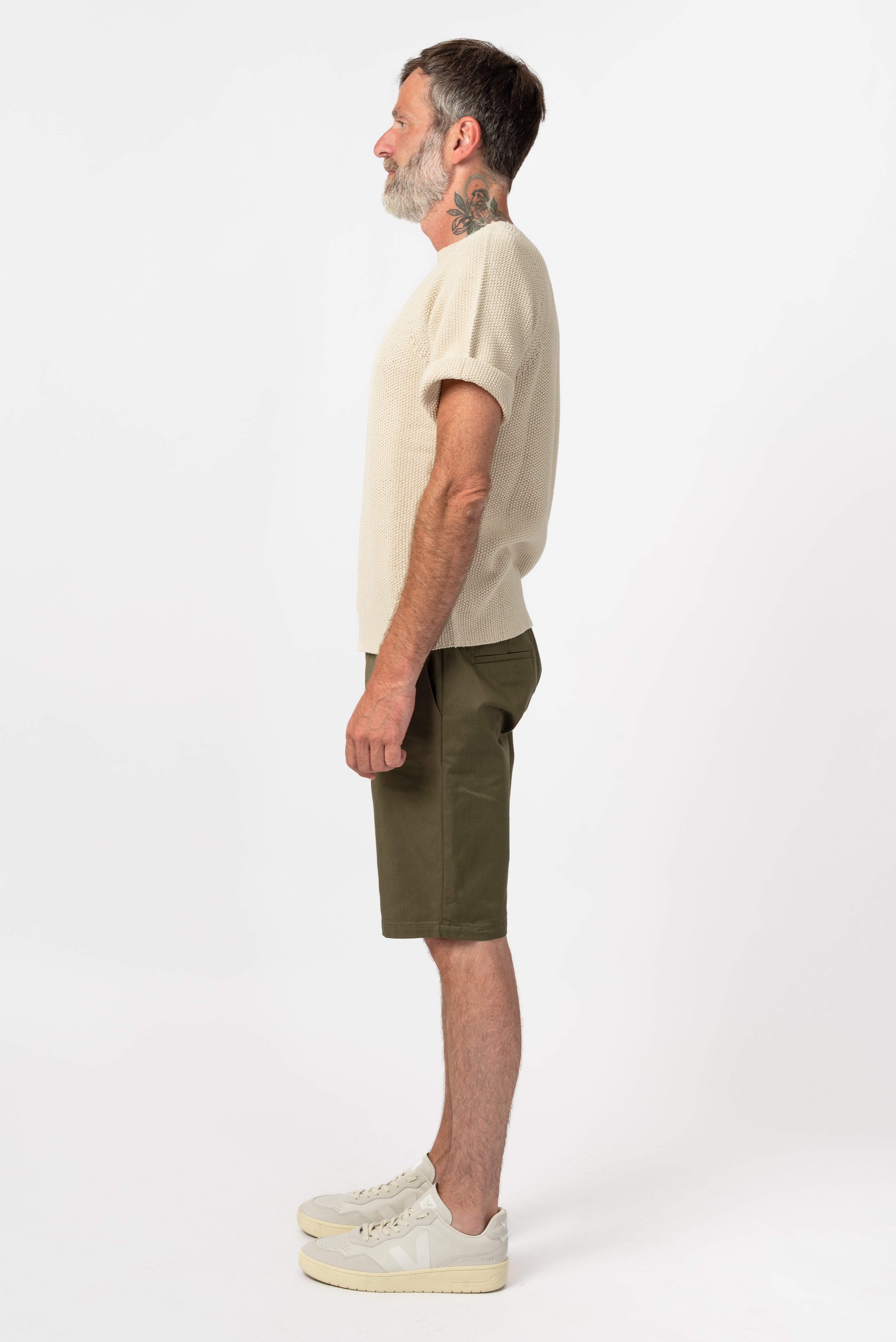 NNIstudio - STRAIGHT Shorts Cotton - Olive - XS -