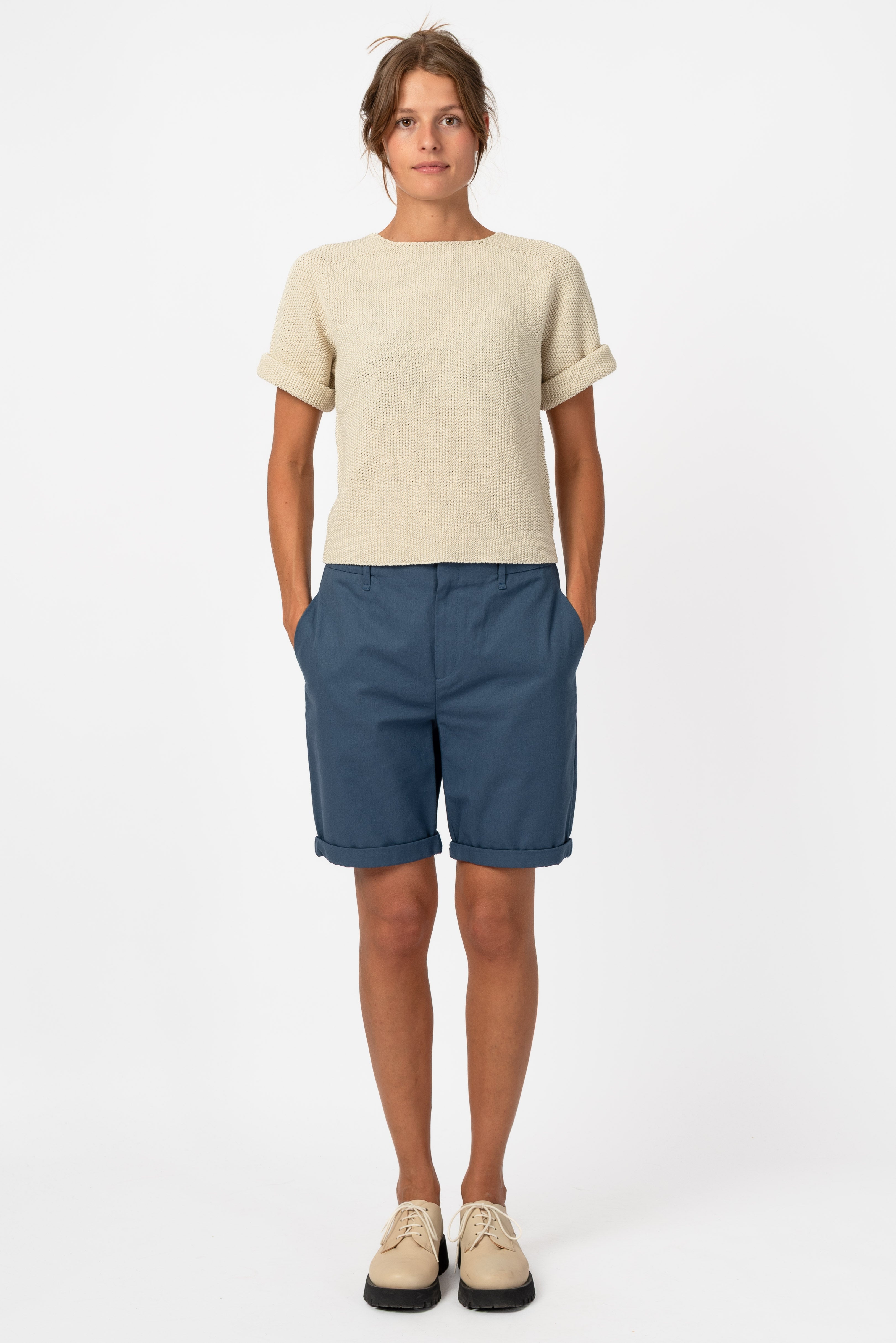 NNIstudio - STRAIGHT Shorts Cotton - Striped - XS -