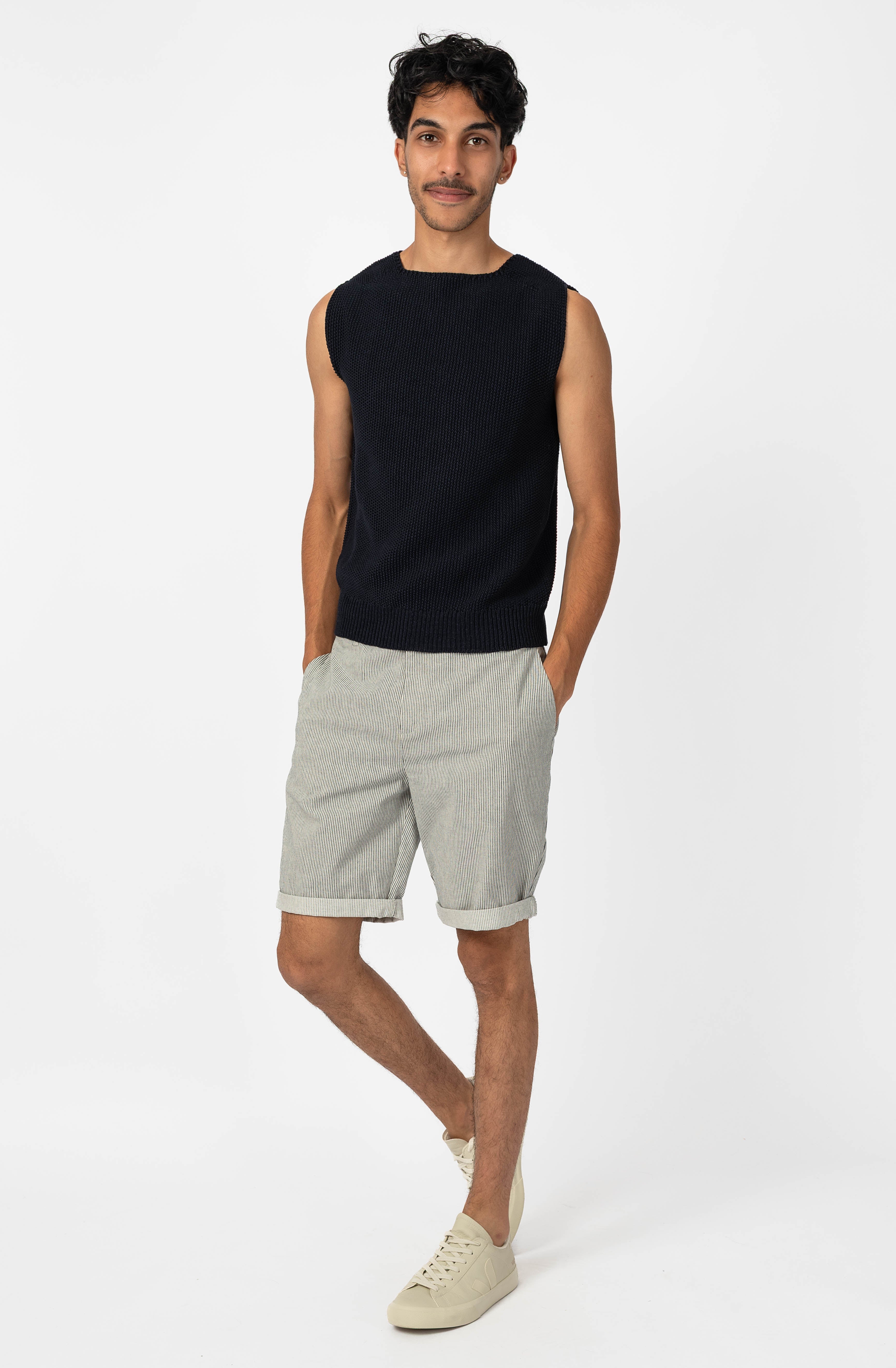 NNIstudio - STRAIGHT Shorts Cotton - Striped - XS -