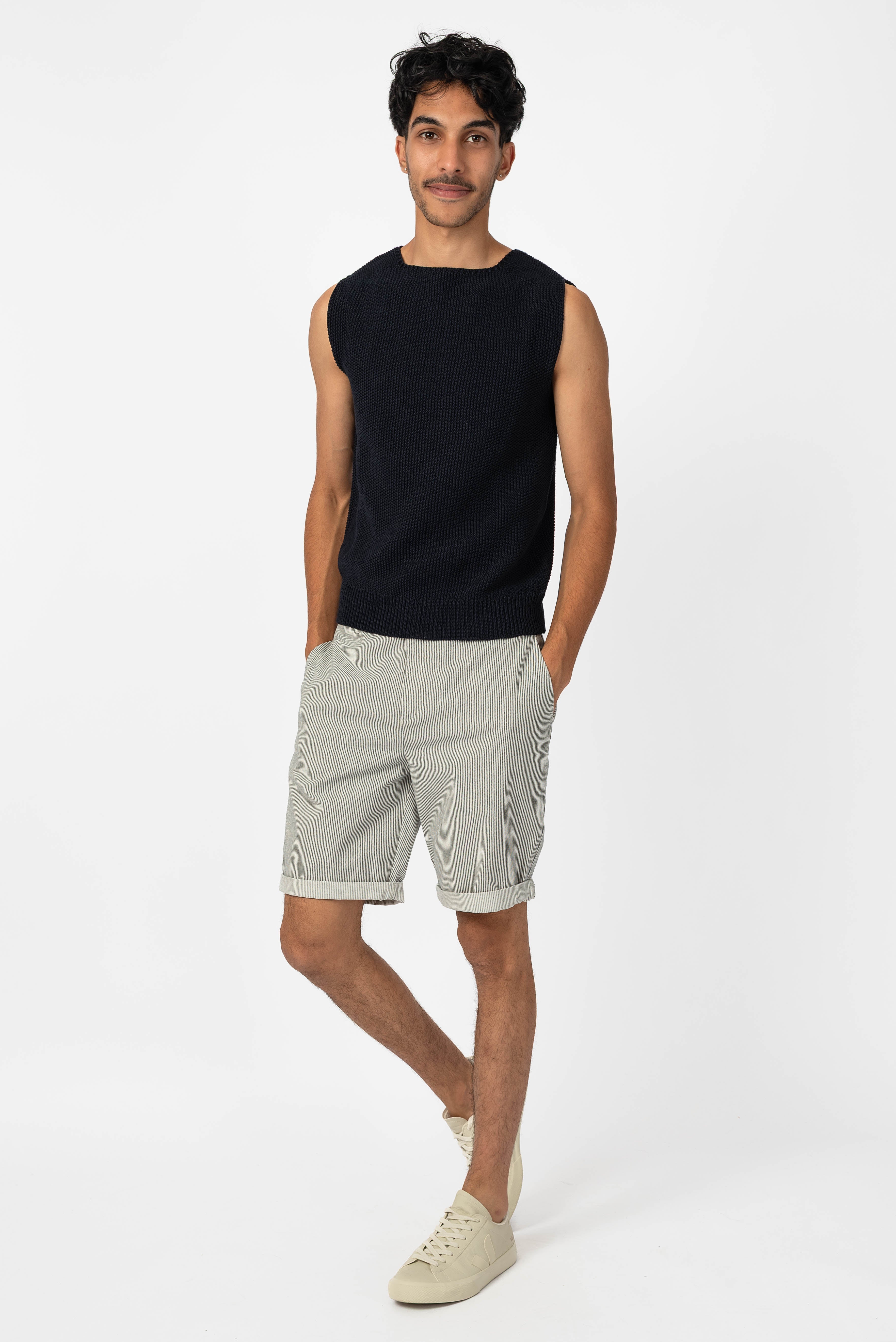 NNIstudio - STRAIGHT Shorts Cotton - Striped - XS -