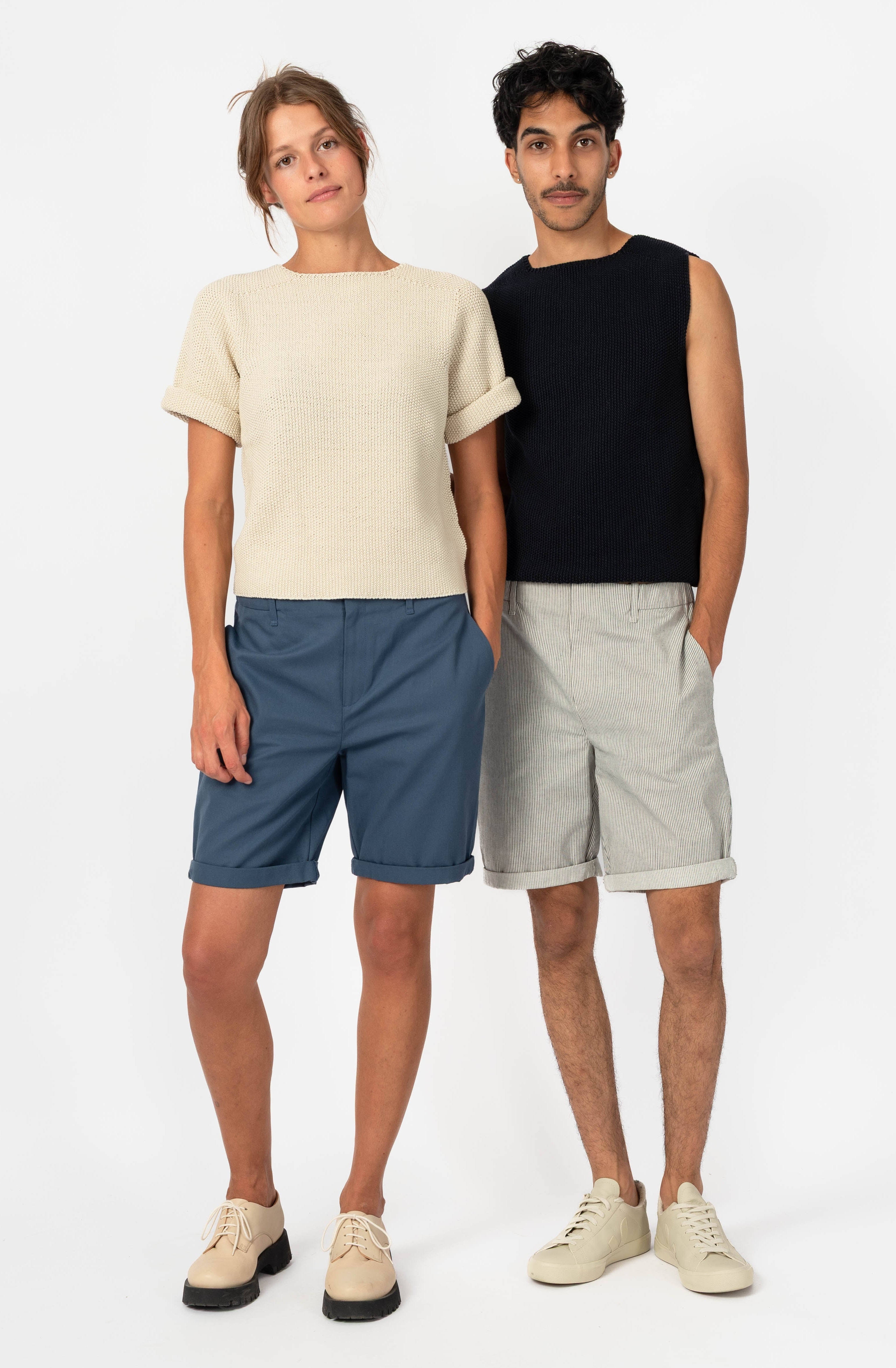 NNIstudio - STRAIGHT Shorts Cotton - Striped - XS -