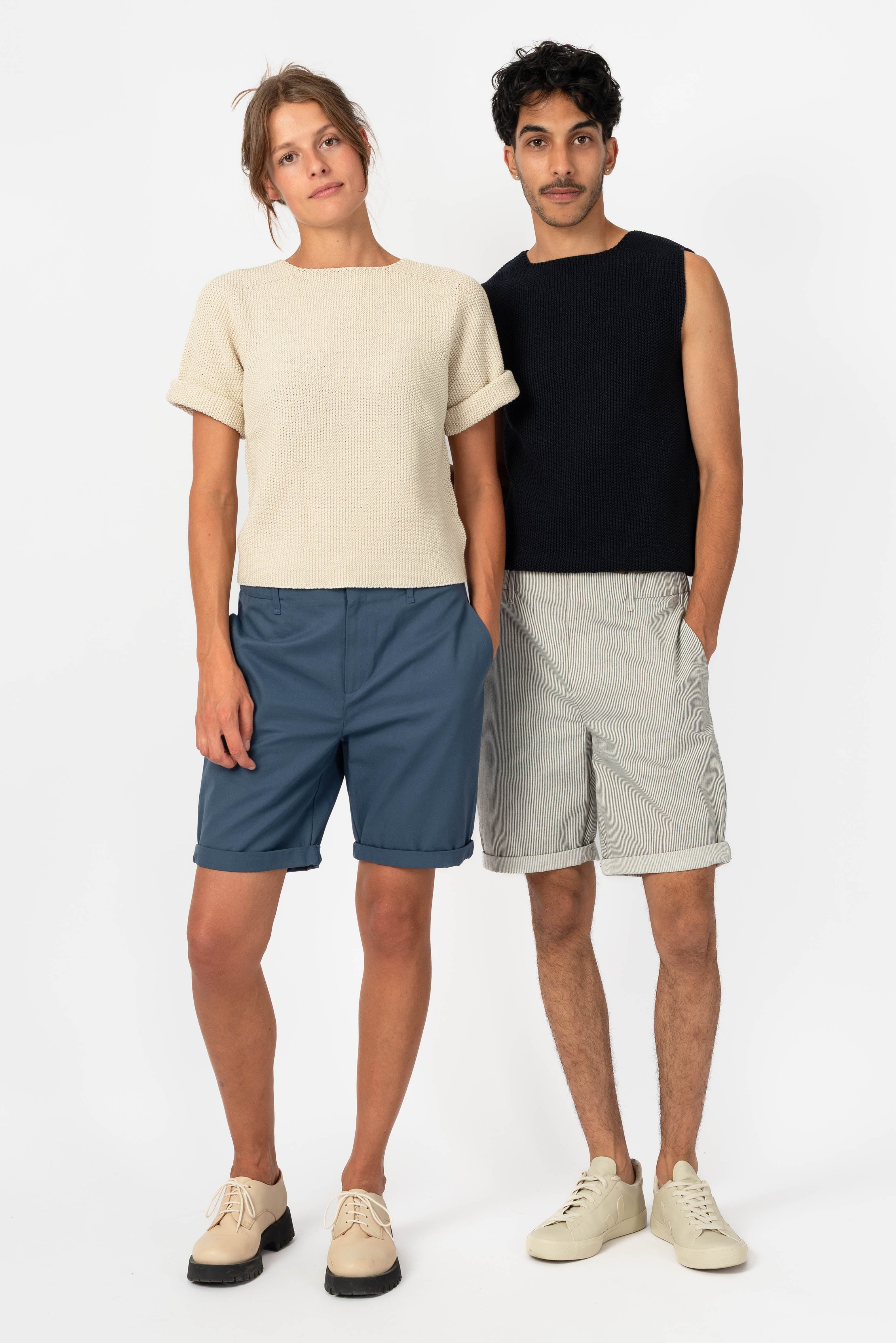 NNIstudio - STRAIGHT Shorts Cotton - Striped - XS -