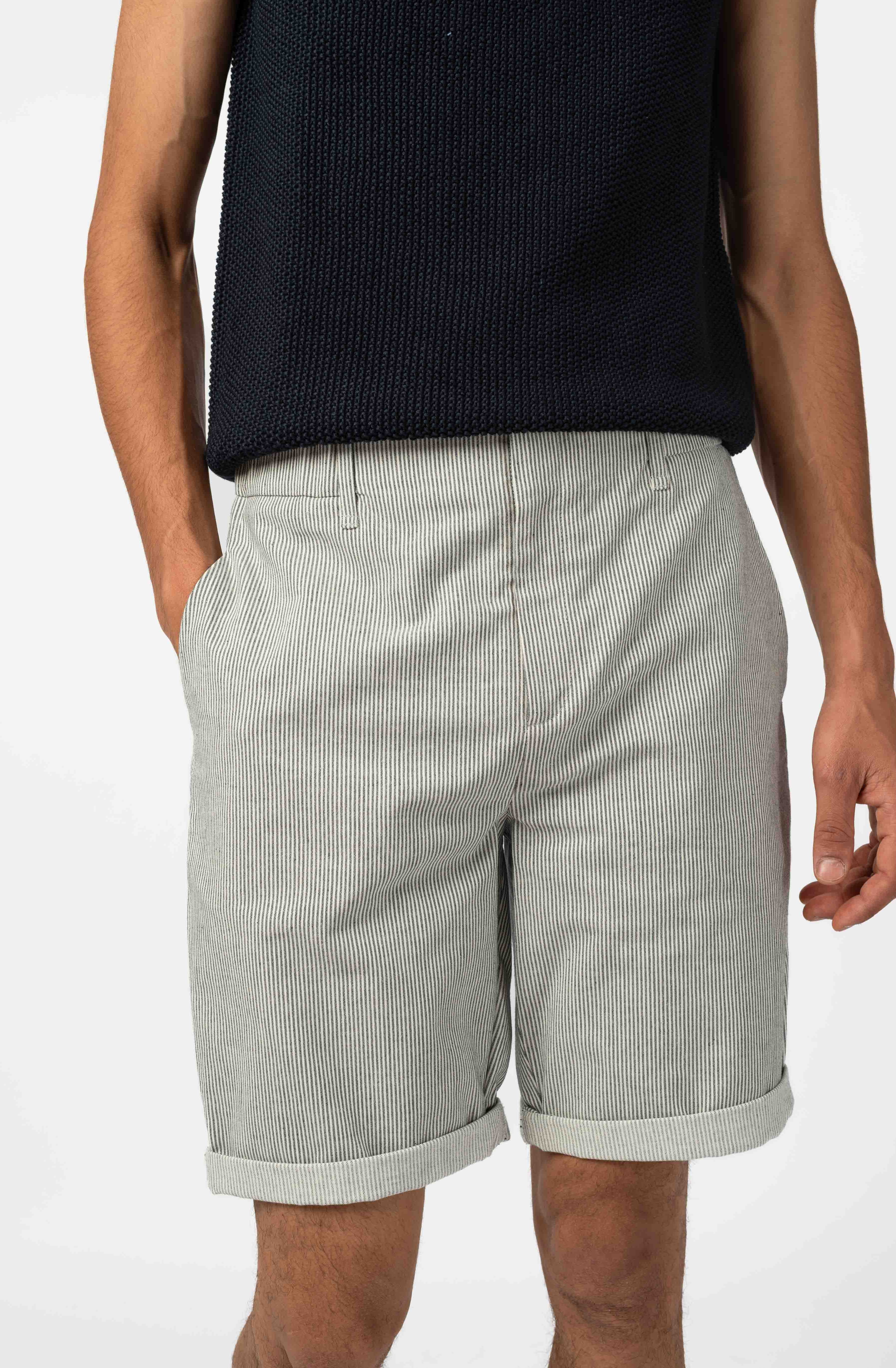 NNIstudio - STRAIGHT Shorts Cotton - Striped - XS -