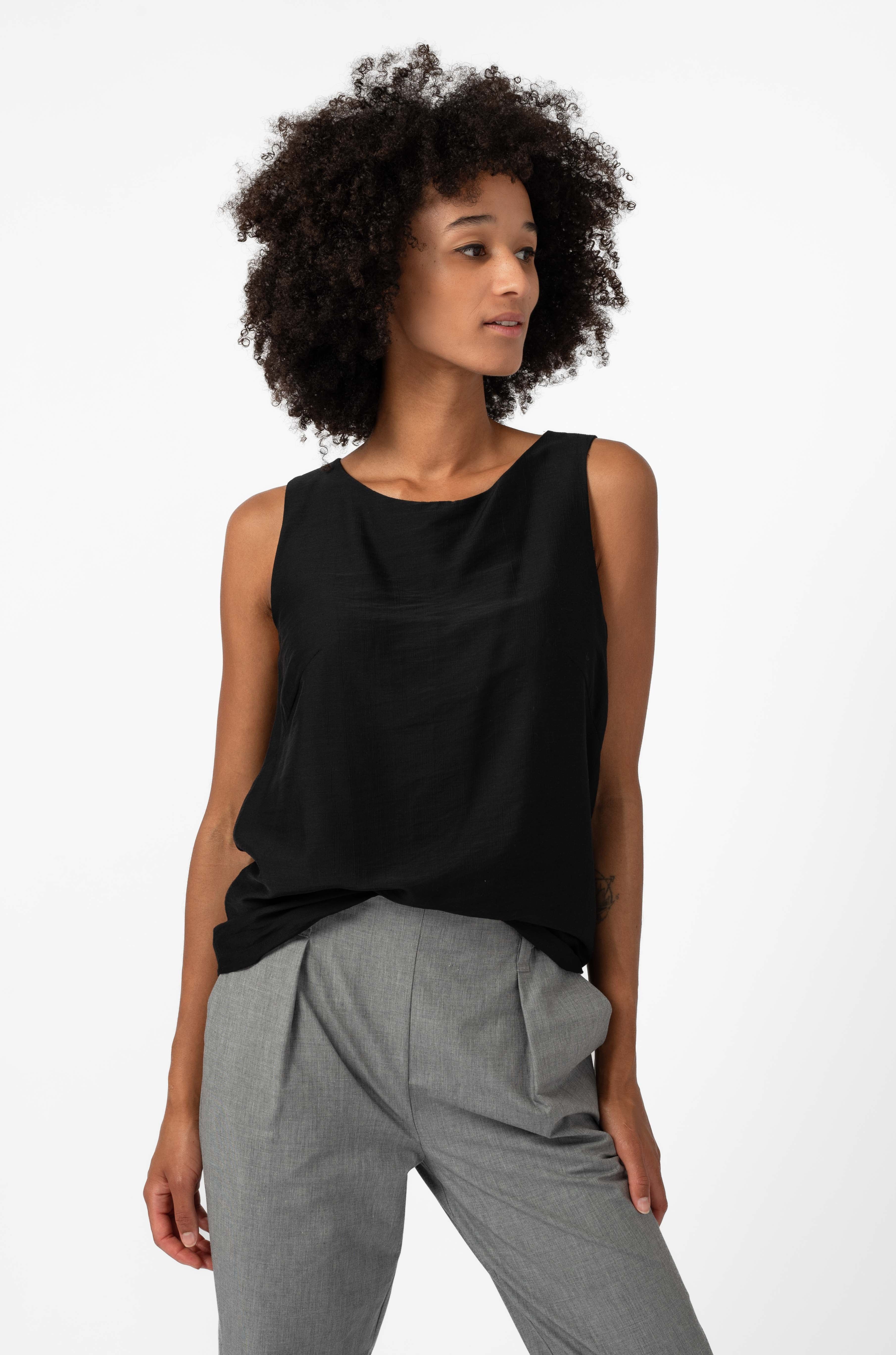 NNIstudio - STRAIGHT SILK Top - Schwarz - XS -