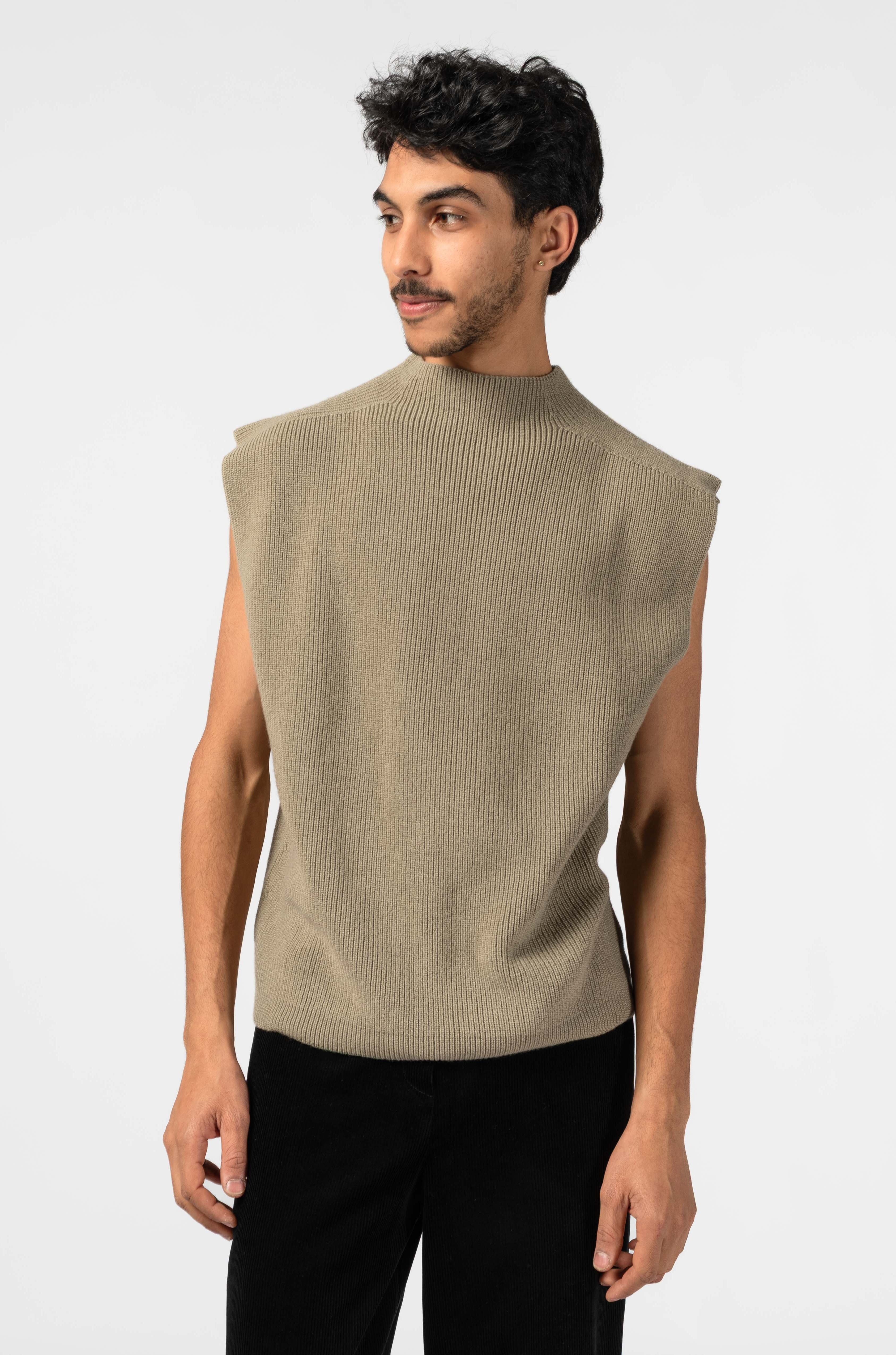 NNIstudio - TURTLENECK Strick - Pullunder - Chinchilla Sand - XS -