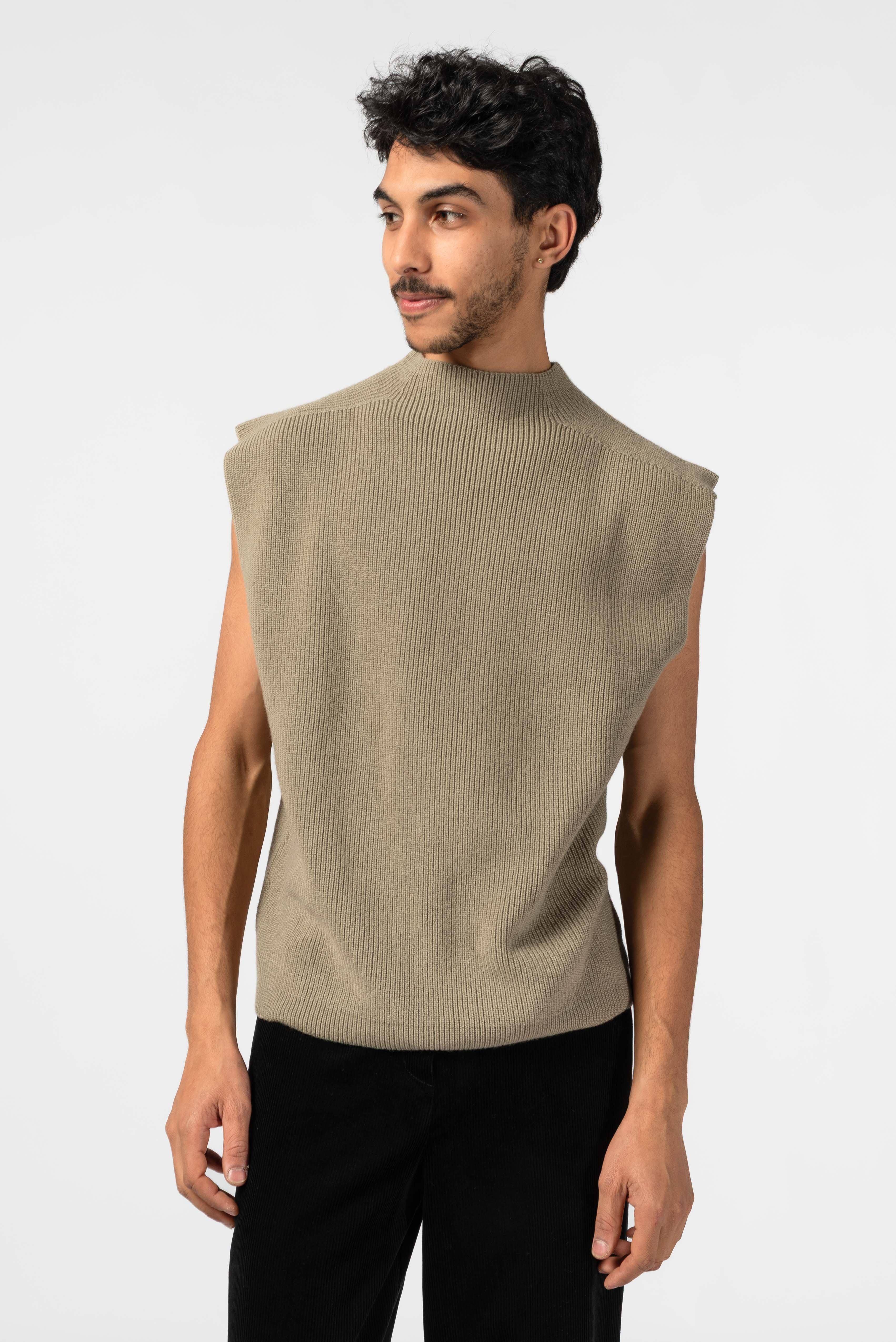 NNIstudio - TURTLENECK Strick - Pullunder - Chinchilla Sand - XS -
