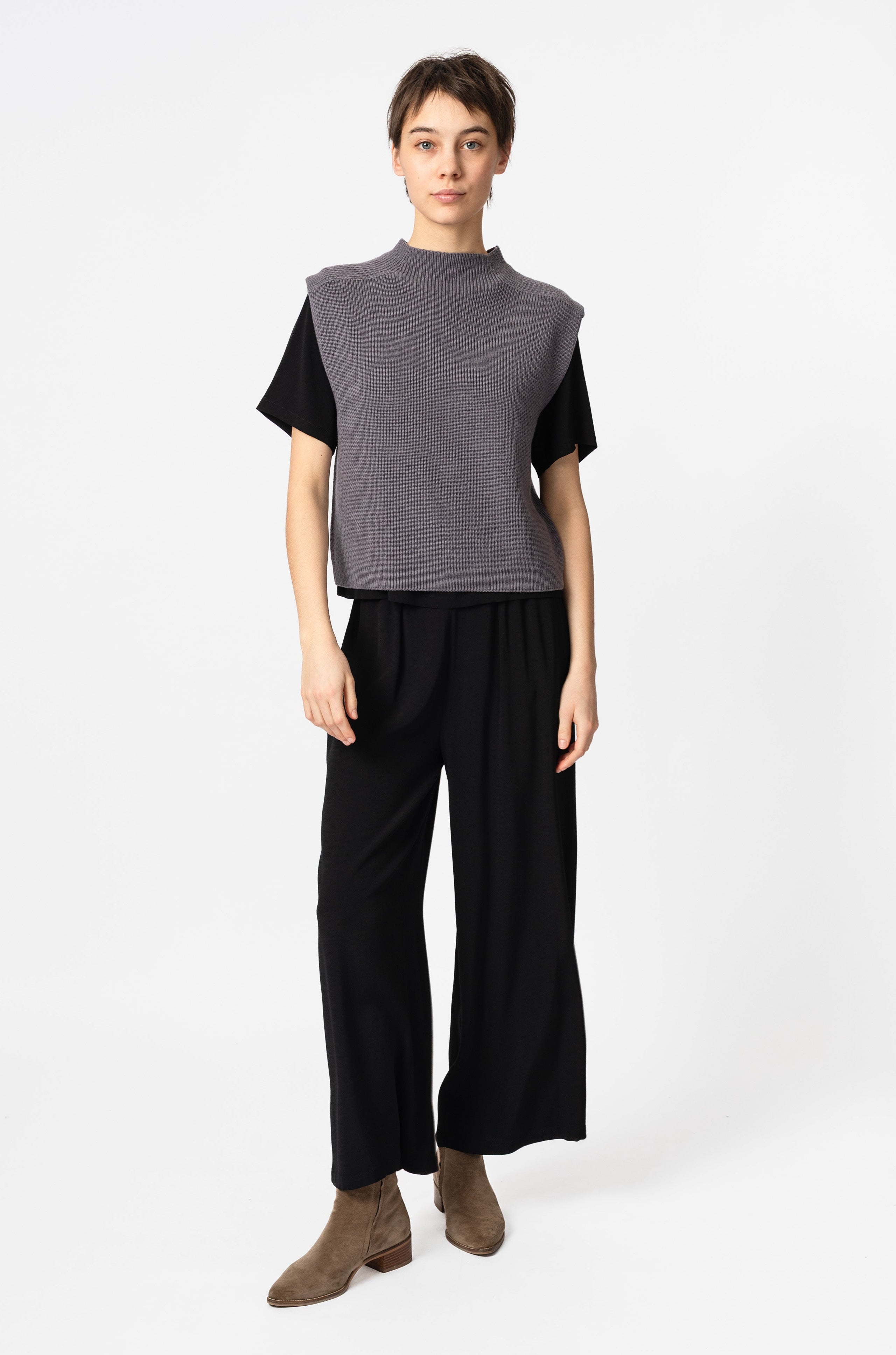 NNIstudio - TURTLENECK Strick - Pullunder - Purple Ash - XS -