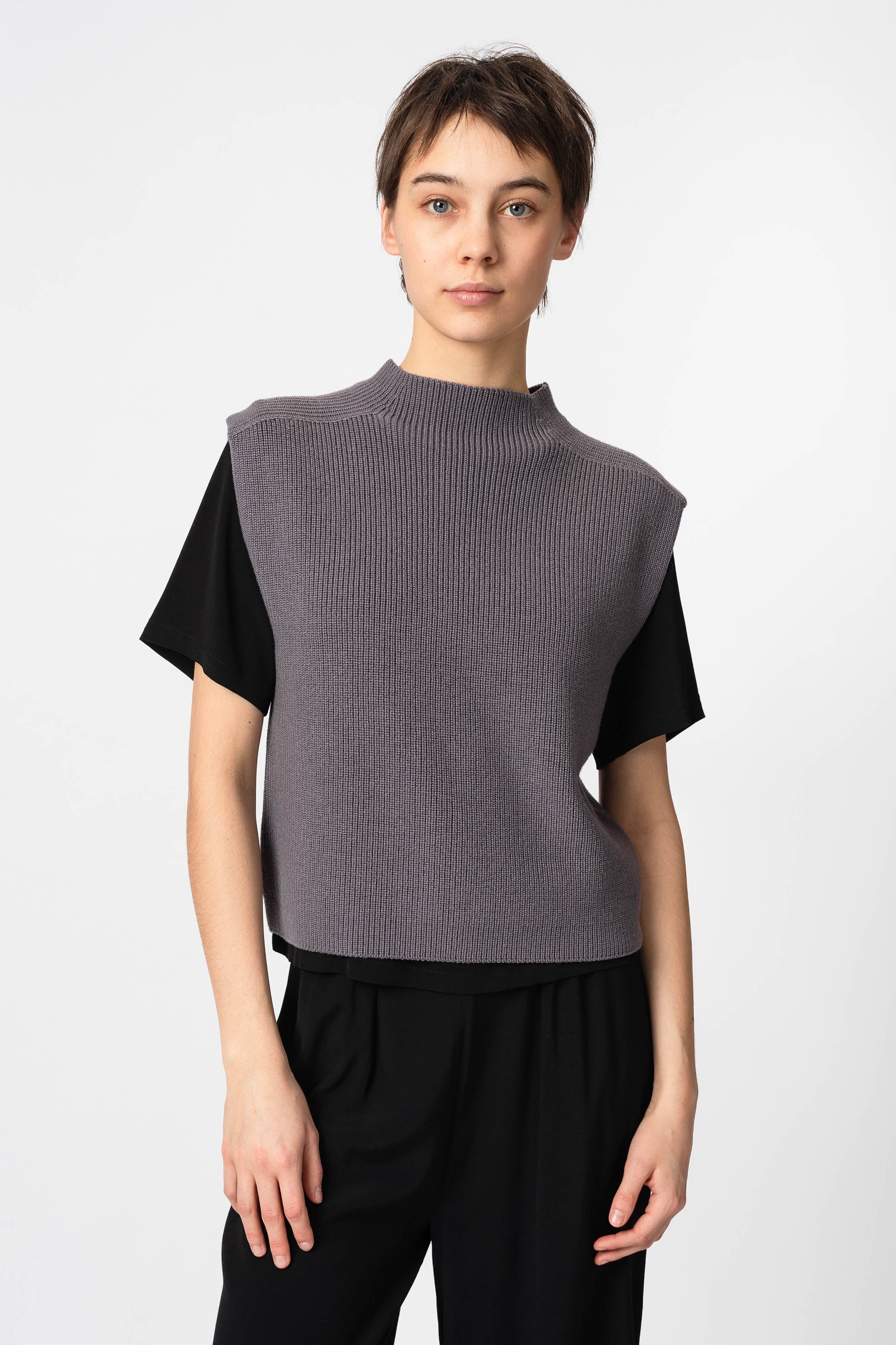 NNIstudio - TURTLENECK Strick - Pullunder - Purple Ash - XS -