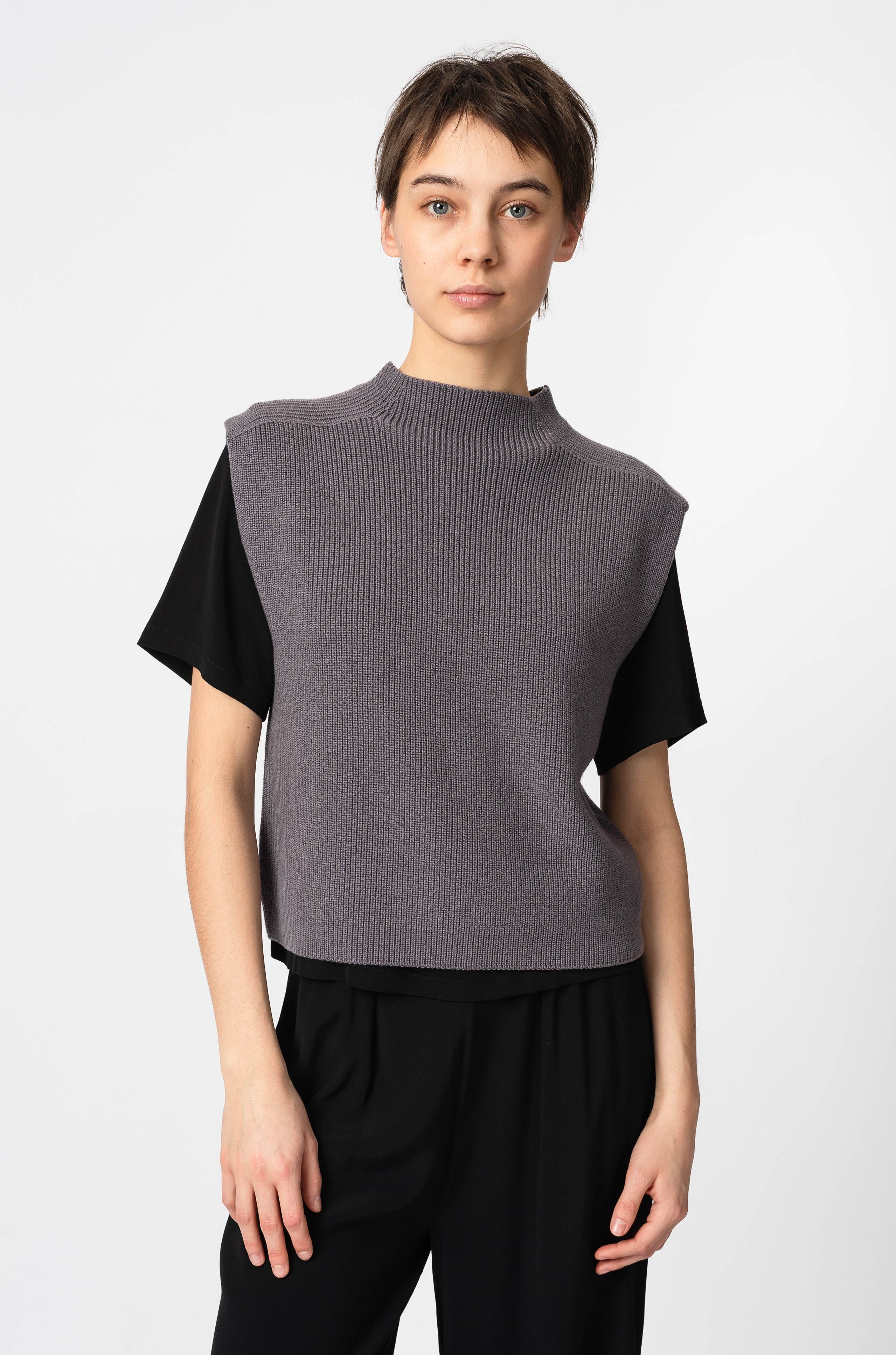 NNIstudio - TURTLENECK Strick - Pullunder - Purple Ash - XS -