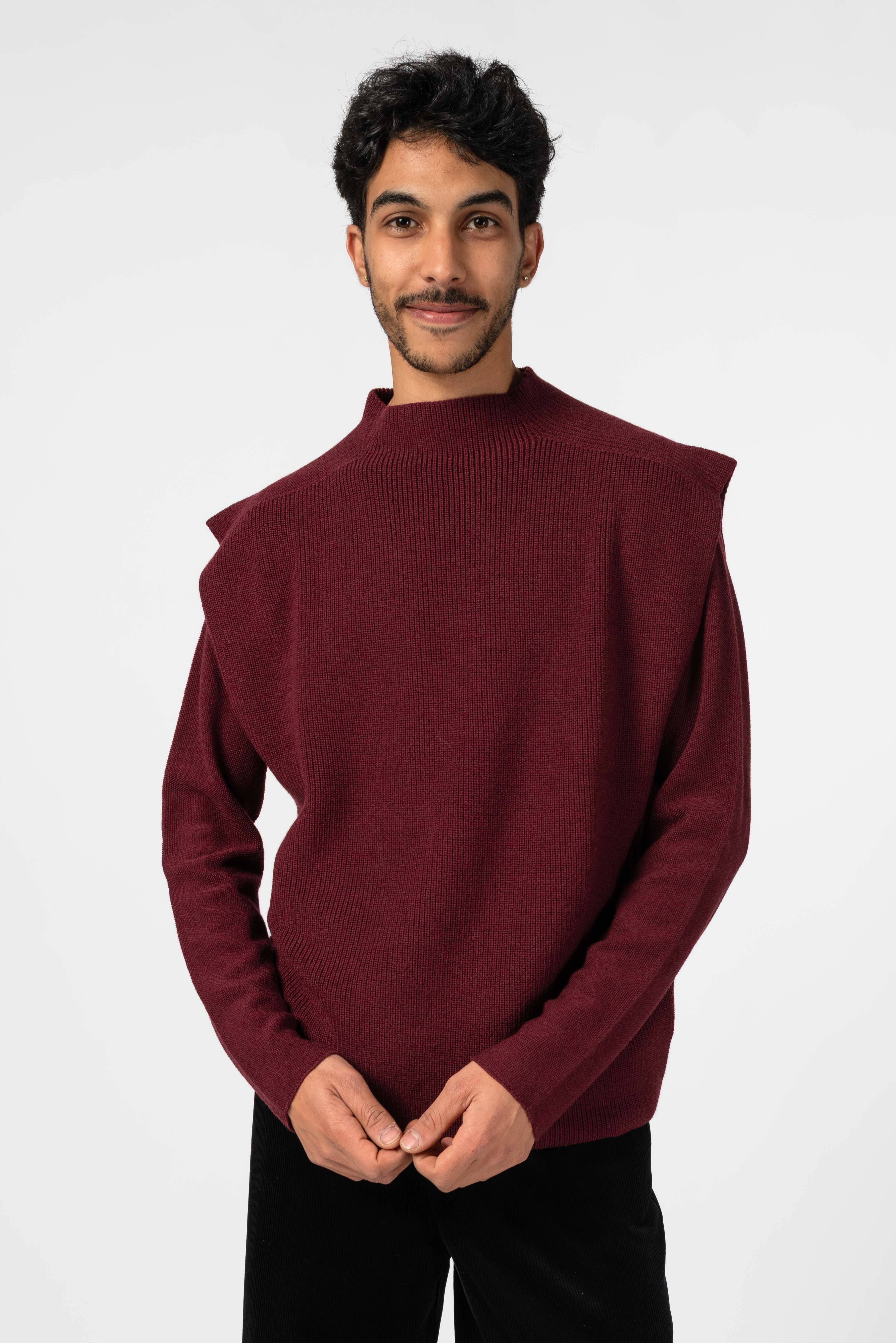 NNIstudio - TURTLENECK Strick - Pullunder - Red Mahogany - XS -