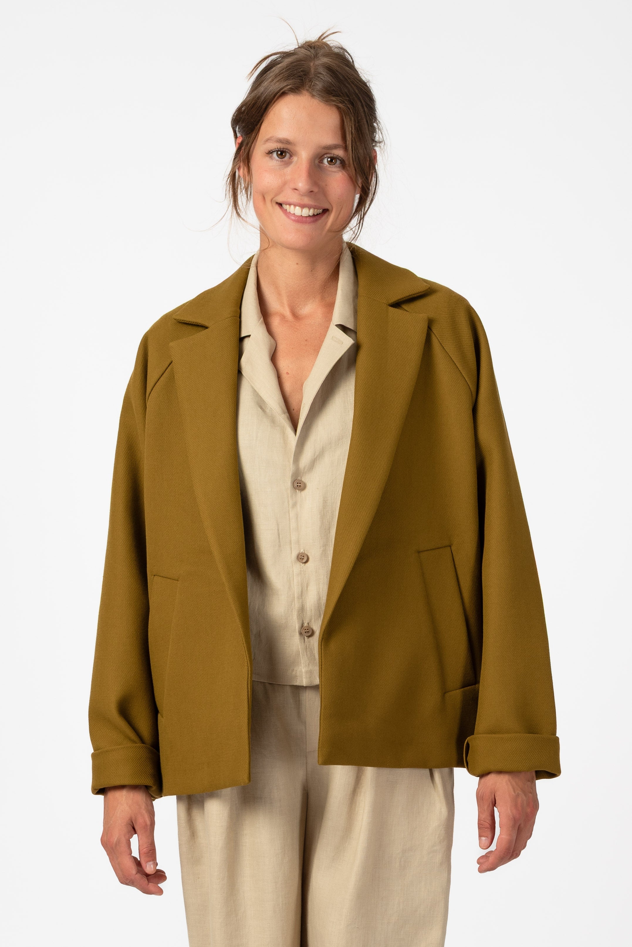 NNIstudio - UNLINED Jacke - Tapenade Golden Brown - Onesize -