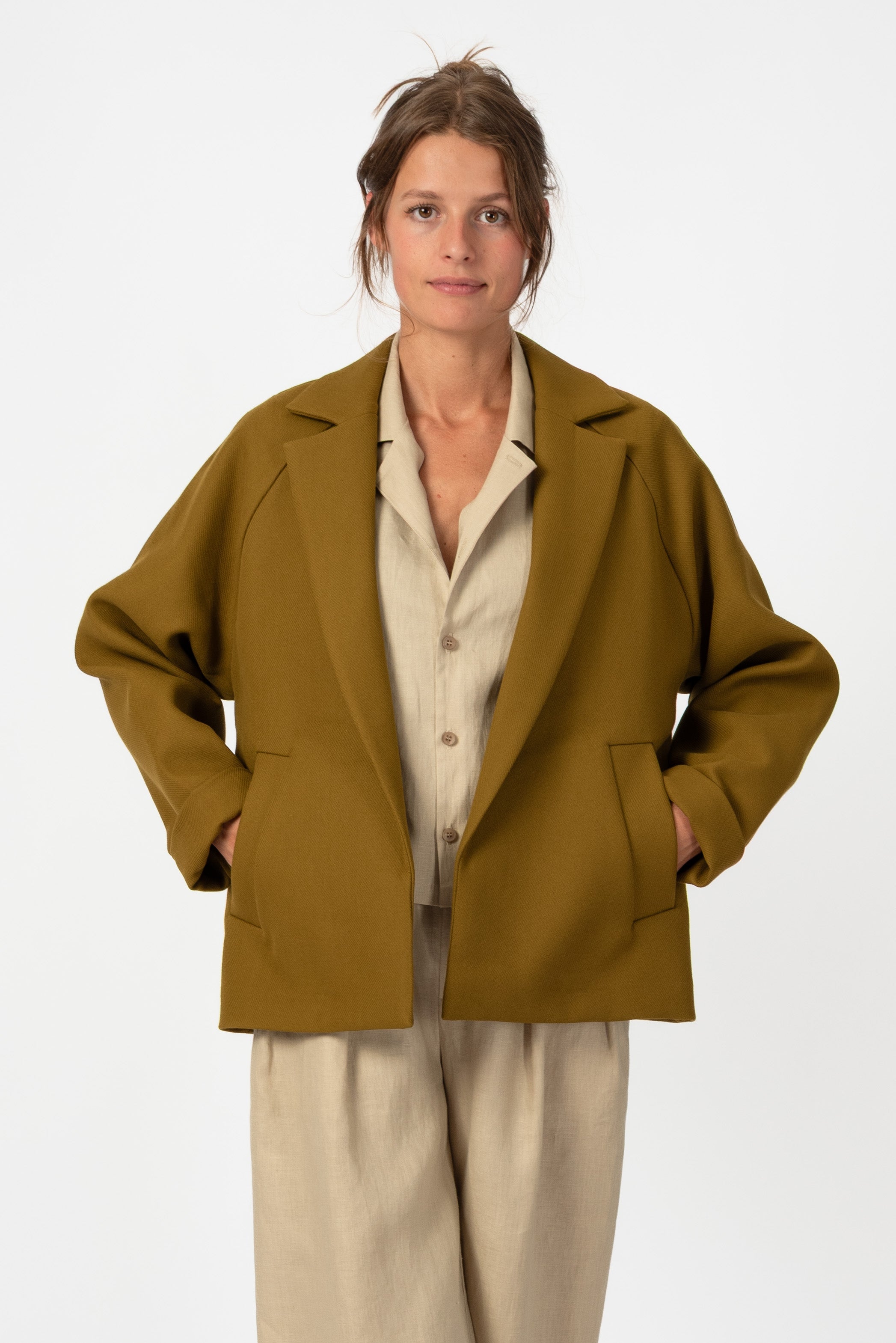 NNIstudio - UNLINED Jacke - Tapenade Golden Brown - Onesize -