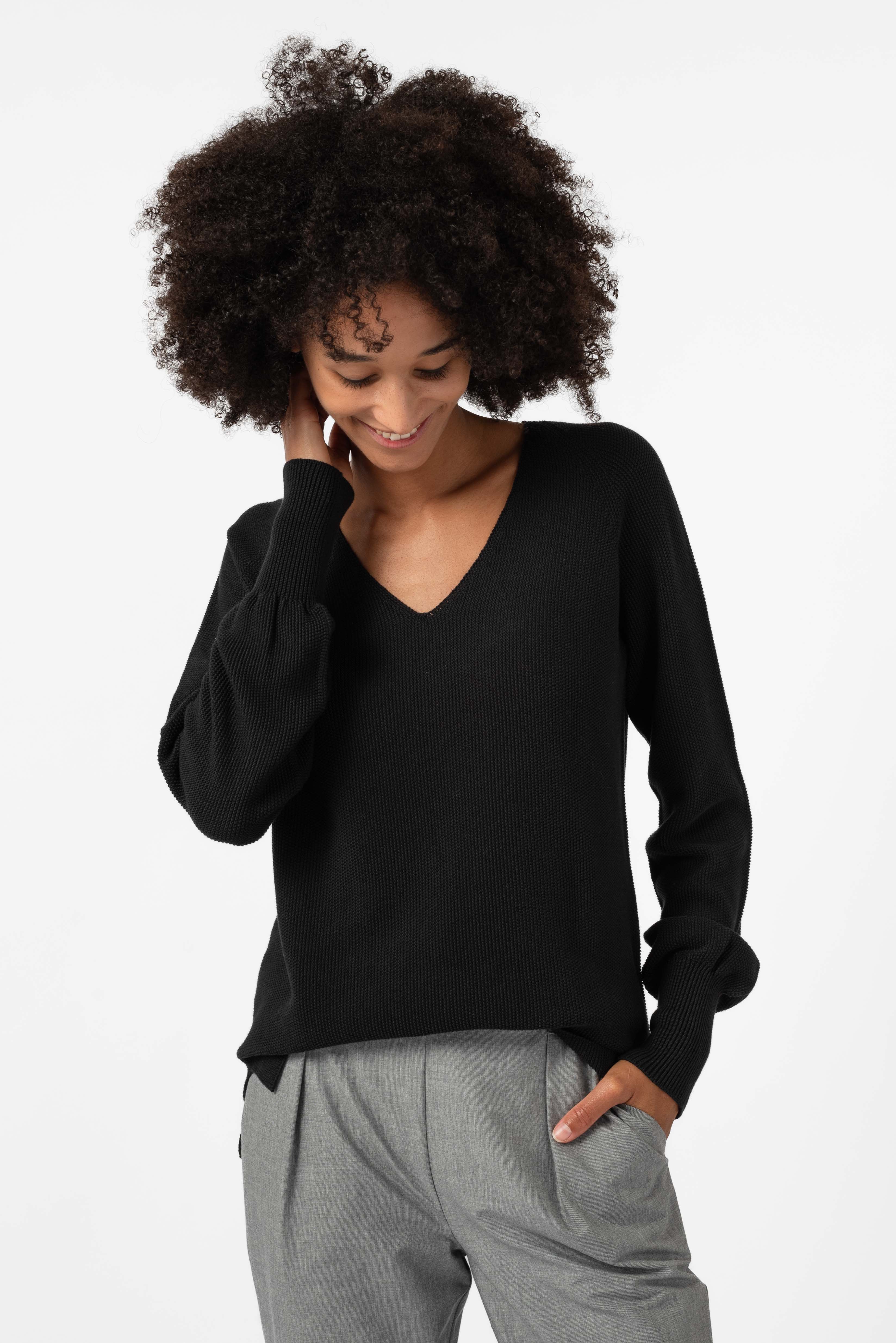 NNIstudio - V Pullover - Schwarz - XS -