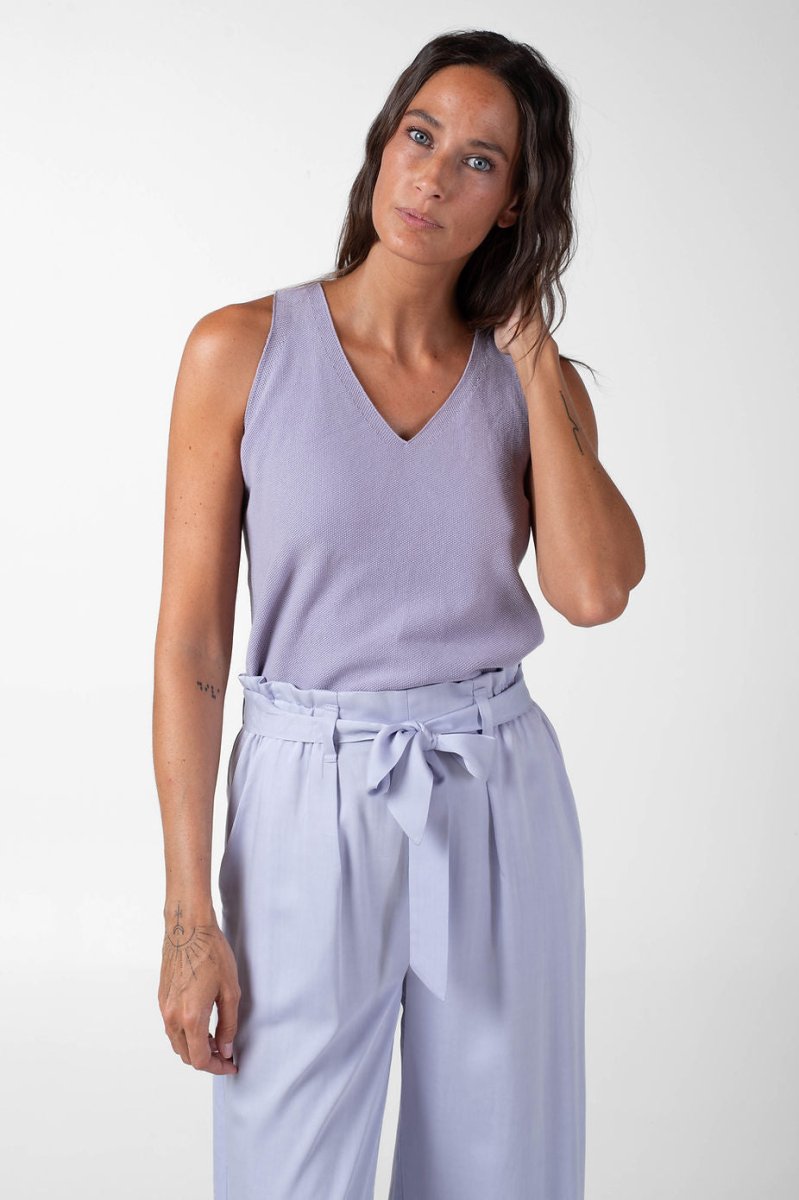 NNIstudio - V Strick Top - Lila - XS -
