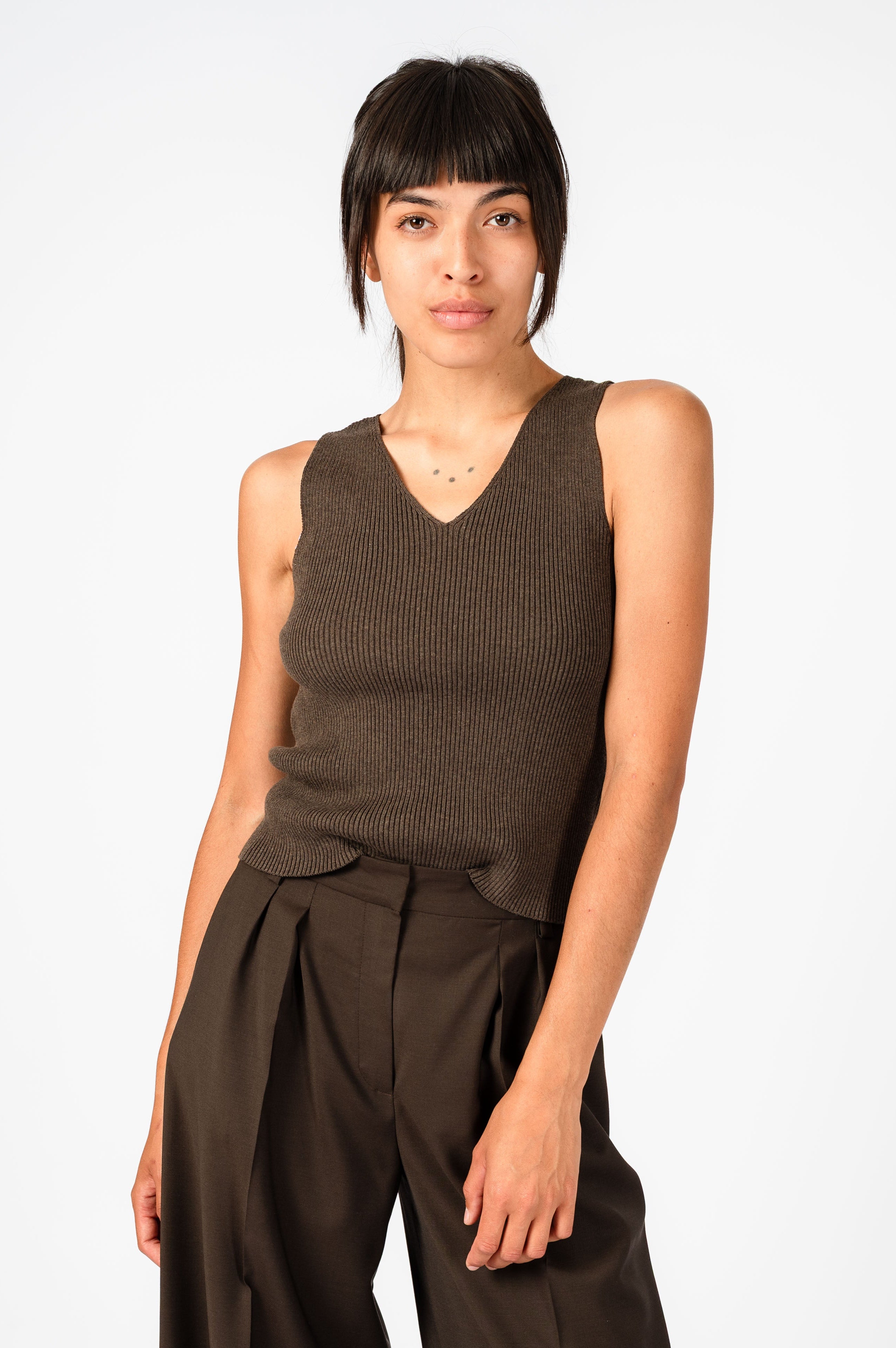 NNIstudio - W Strick-Top - Driftwood Melange - XS -
