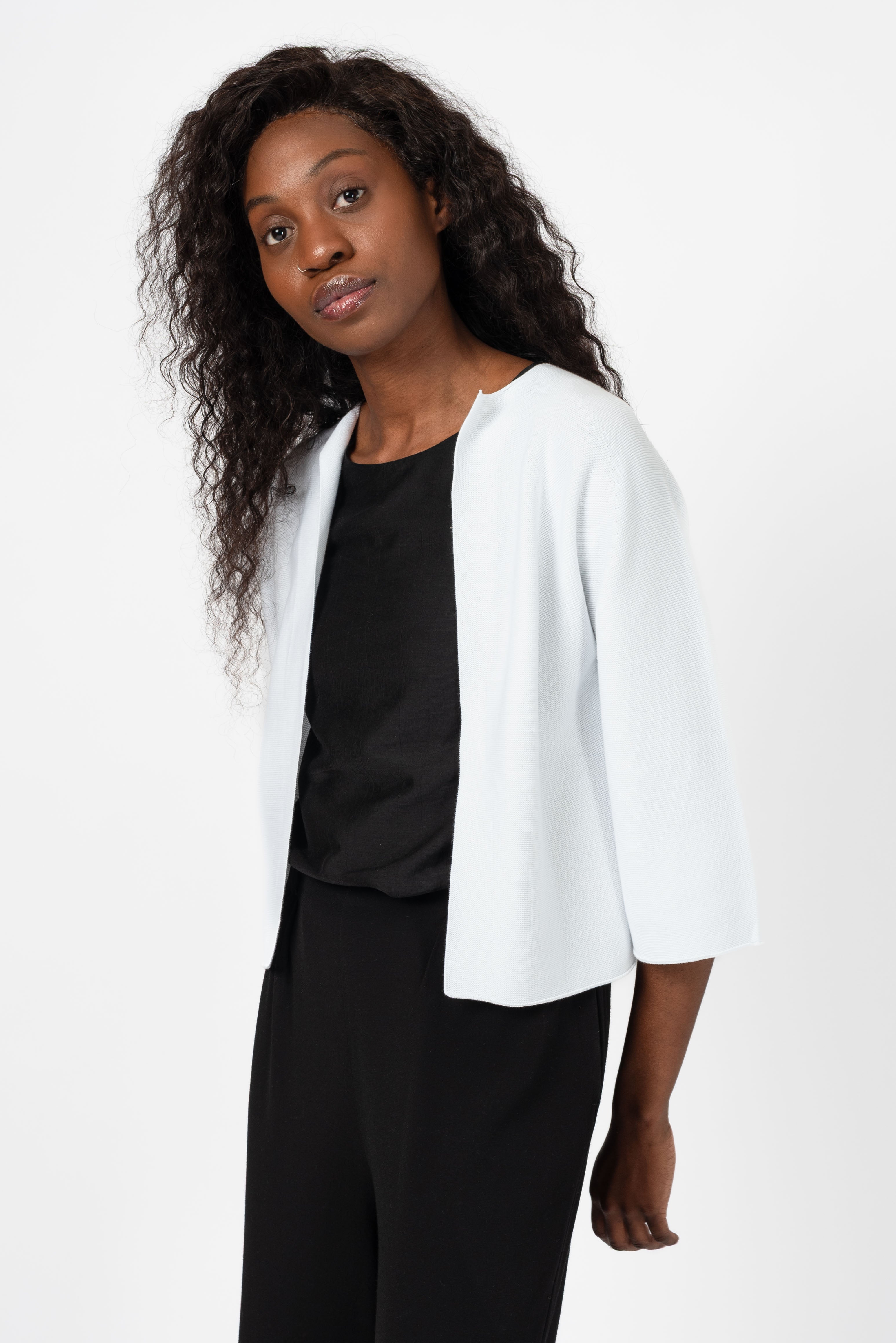 NNIstudio - BOXY Strick - Jacke - Star White - XS - 