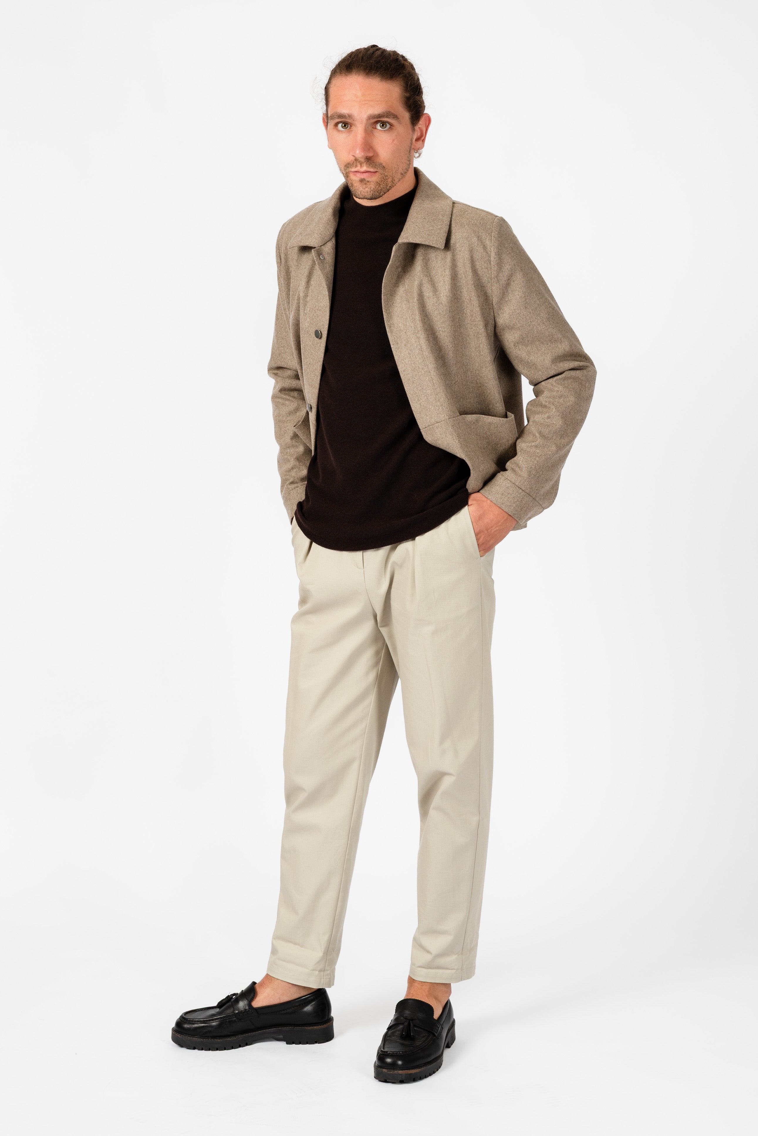 NNIstudio - CARGO 2.5 Kurz-Jacke Wool - Nomad Beige - XS -