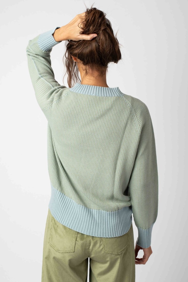 NNIstudio - CREW Pullover Unisex - Hellblau/Lime - XS - 