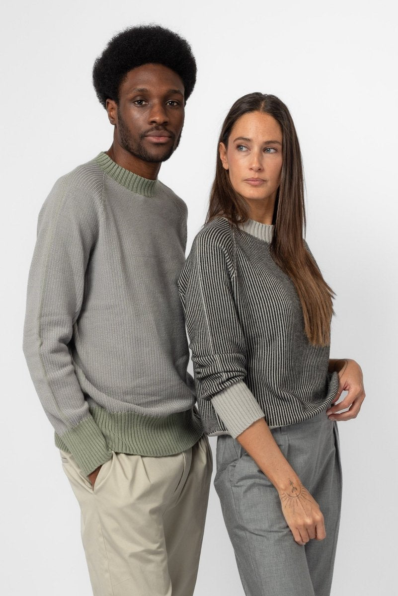 NNIstudio - CREW Pullover Unisex - Palegreen/Lila - XS - 