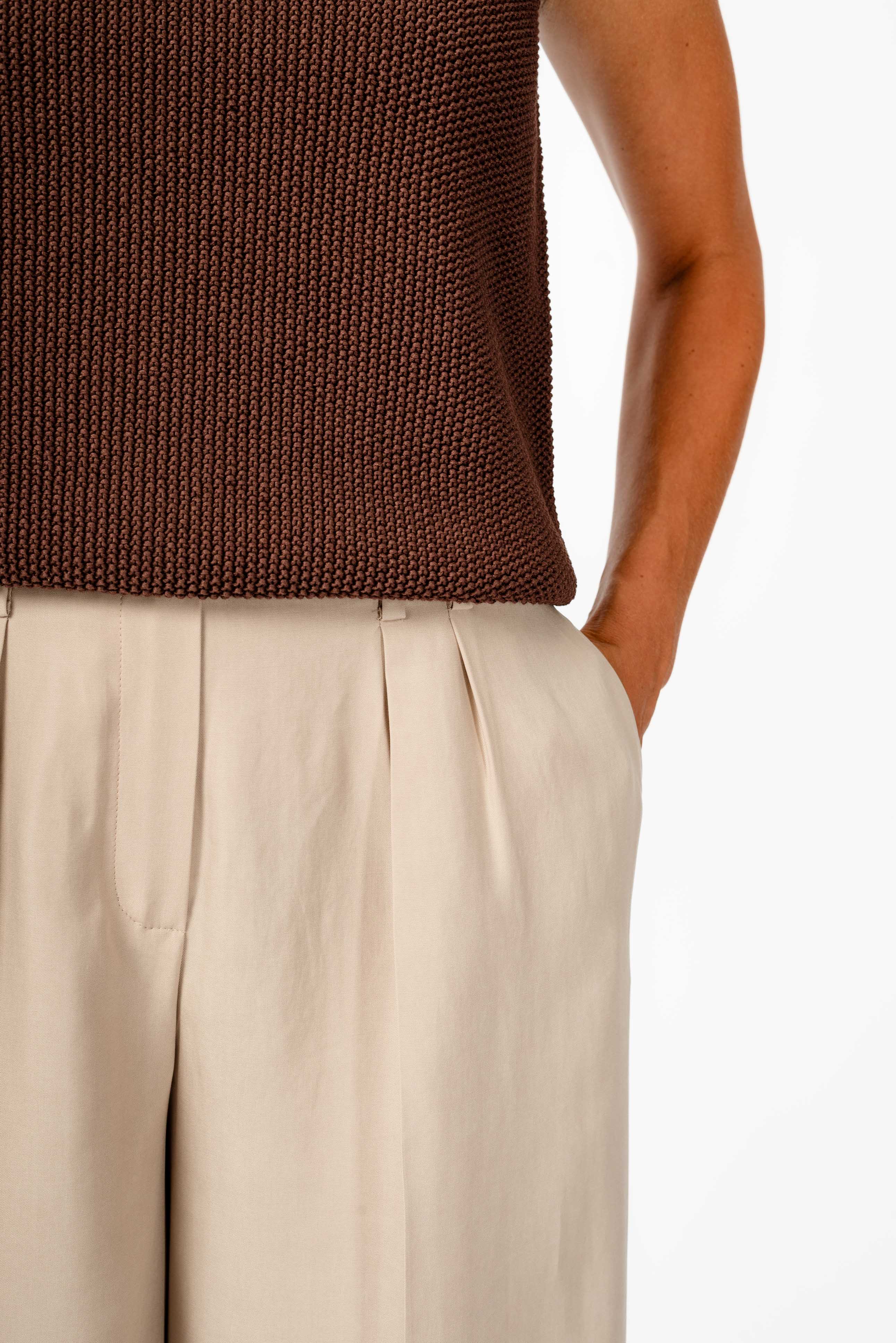 NNIstudio - CRISP Strick-Pullunder - Deep Mahogany Brown - XS -