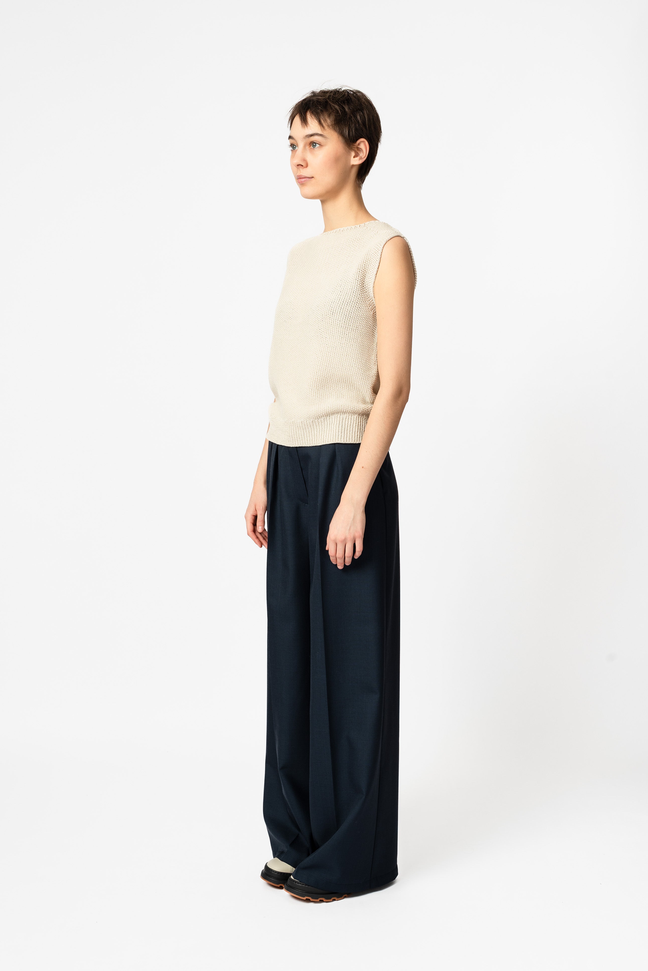 NNIstudio - CRISP Strick - Pullunder - Pearl White - XS - 