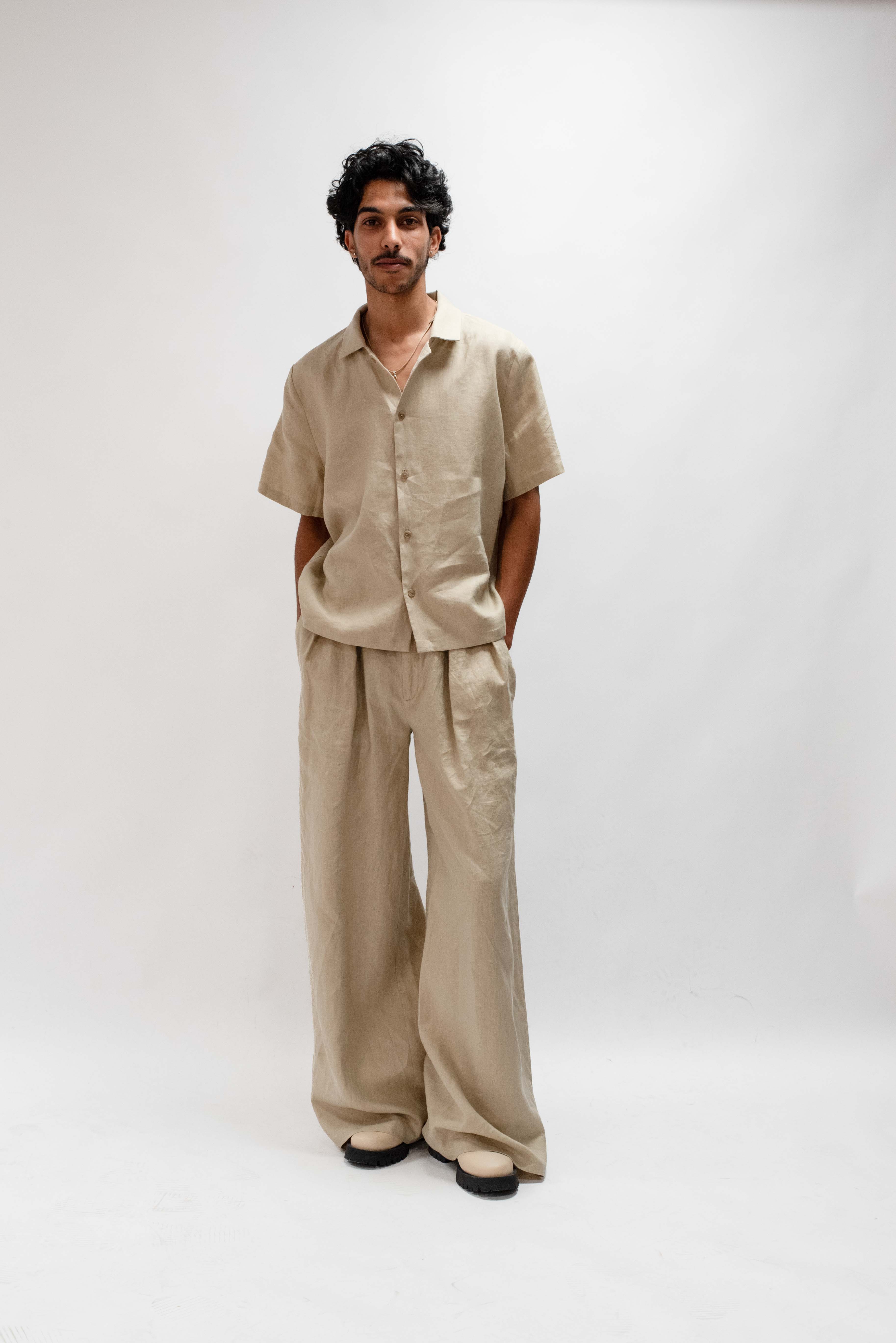 NNIstudio - CUBAN 3.0 Leinenhemd Unisex - Navy - XS - 