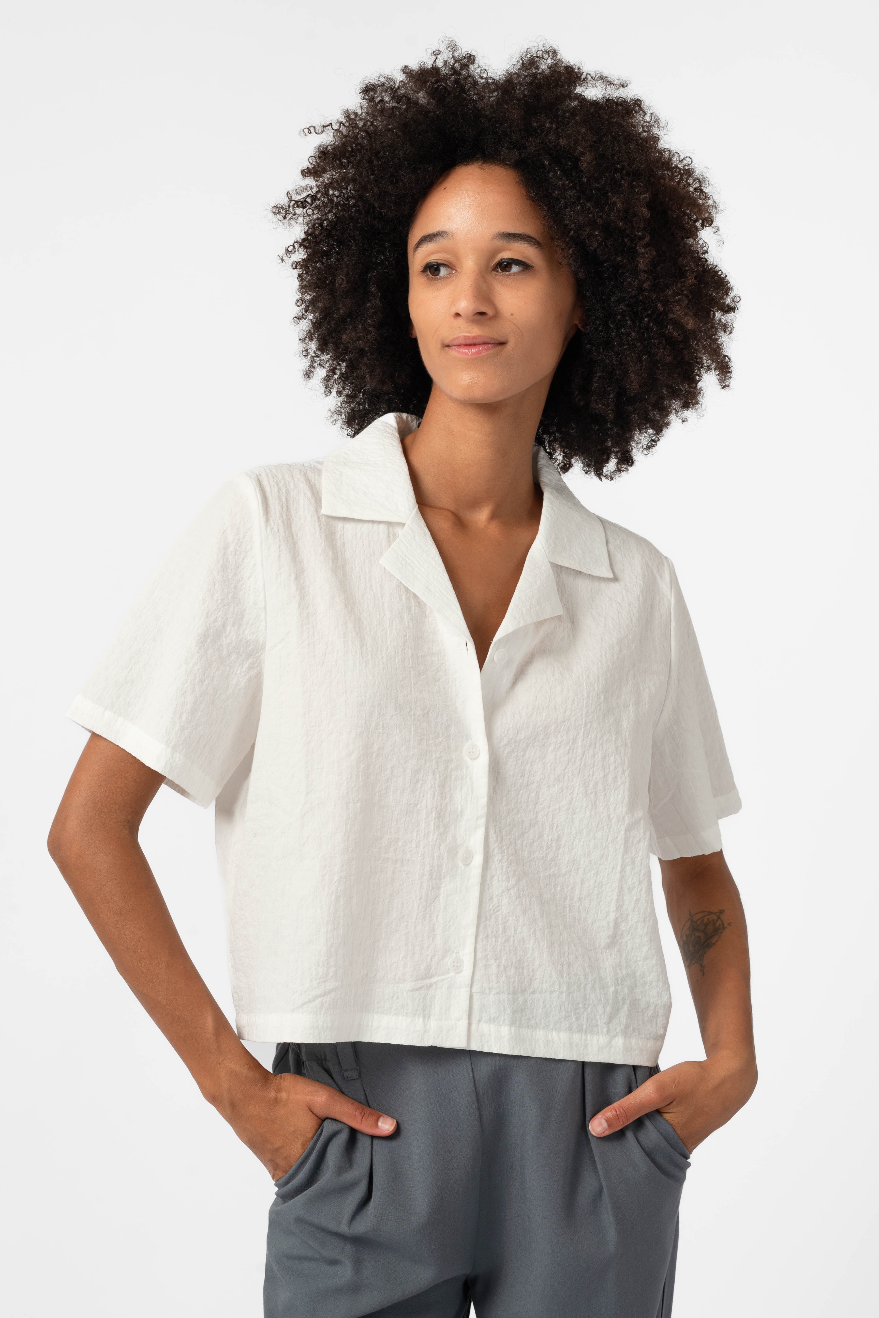 NNIstudio - CUBAN Bluse - Bright White - XS/S - 