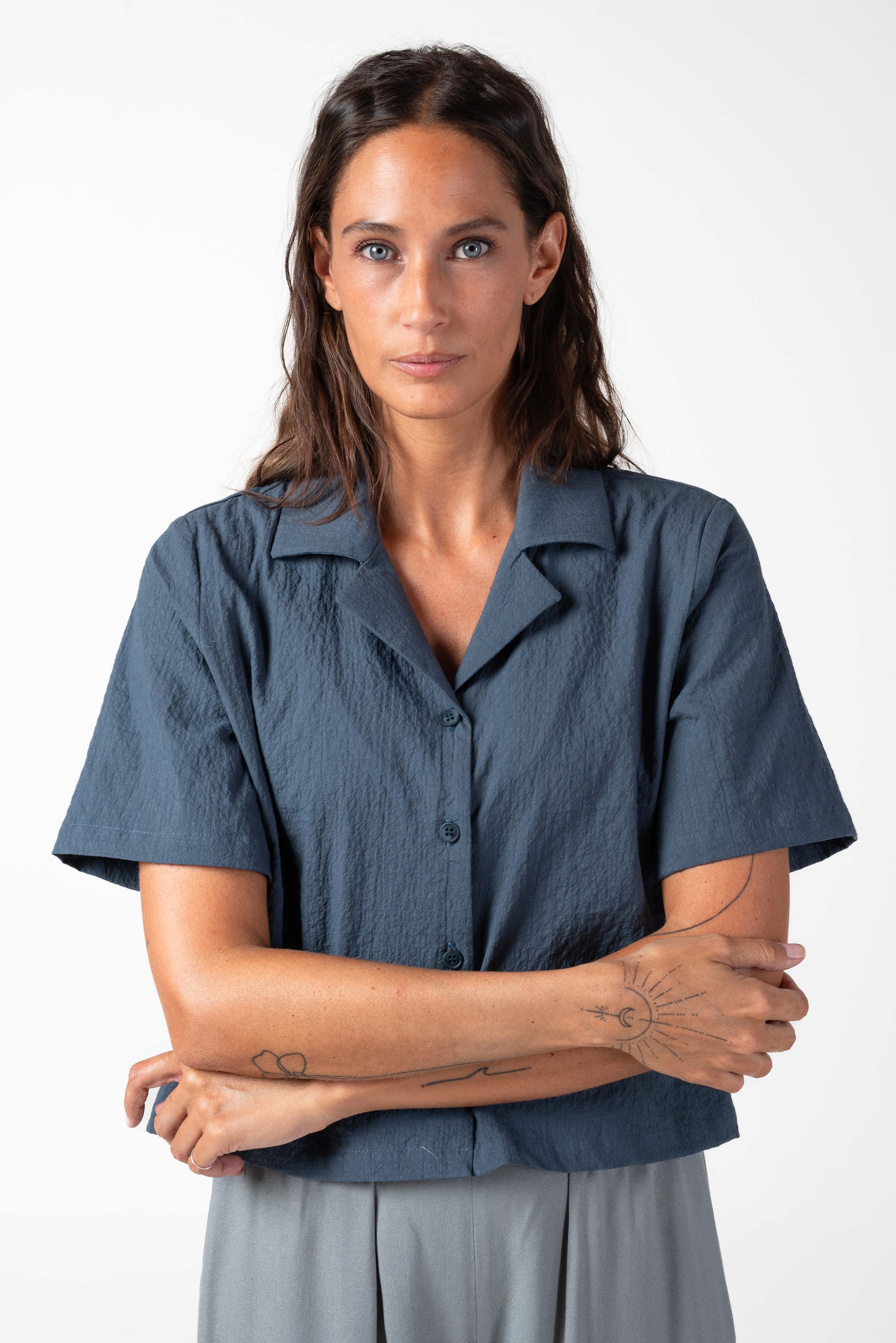 NNIstudio - CUBAN Bluse - Graphit Blue - XS/S - 