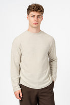 NNIstudio - HALFWAY Strick-Pullover - Birch Melange - XS cropped fit -