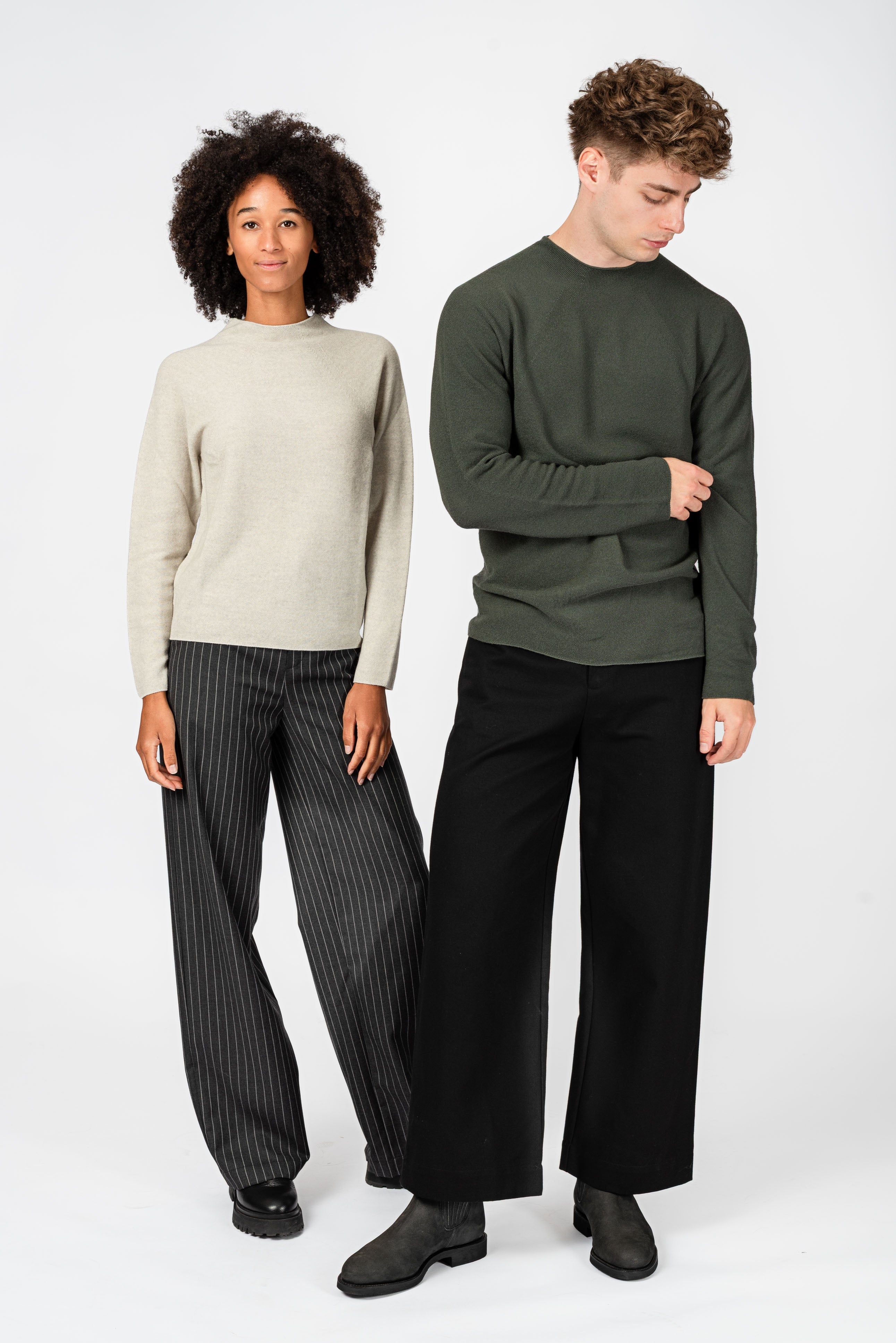 NNIstudio - HALFWAY Strick-Pullover - Chocolate Brown - XS cropped fit -