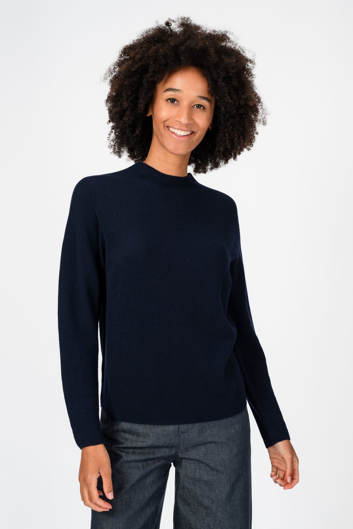 NNIstudio - HALFWAY Strick-Pullover - Insignia Blue - XS cropped fit -