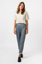 NNIstudio - LAB I JEANS Hose Leinen - Dusty Blue - XXS - 