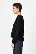 NNIstudio - LAB I SLEEK Bluse Leinen - Phantom Black - XS/S - 