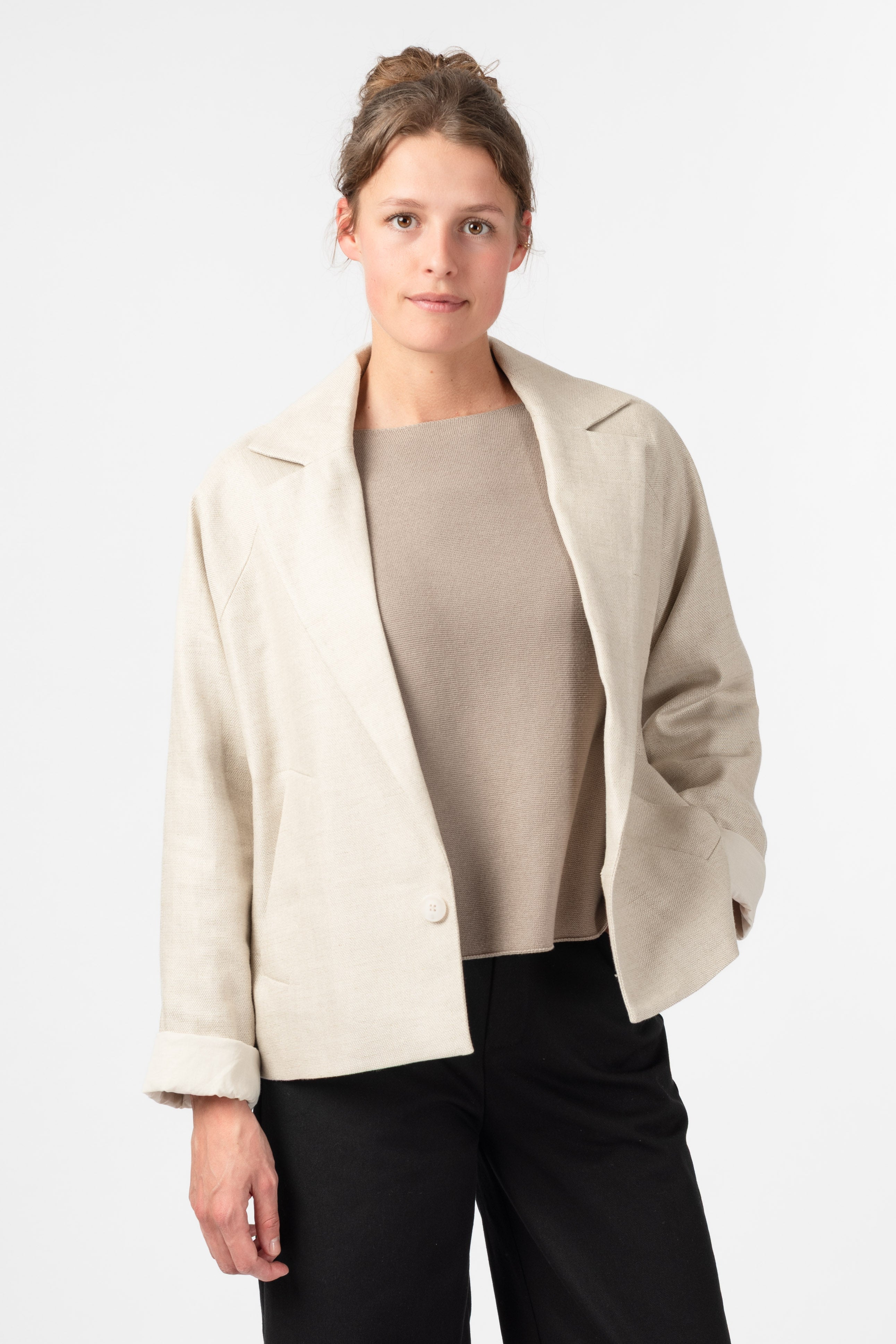 NNIstudio - LINED Jacke Linen - Seed Pearl - XS - 