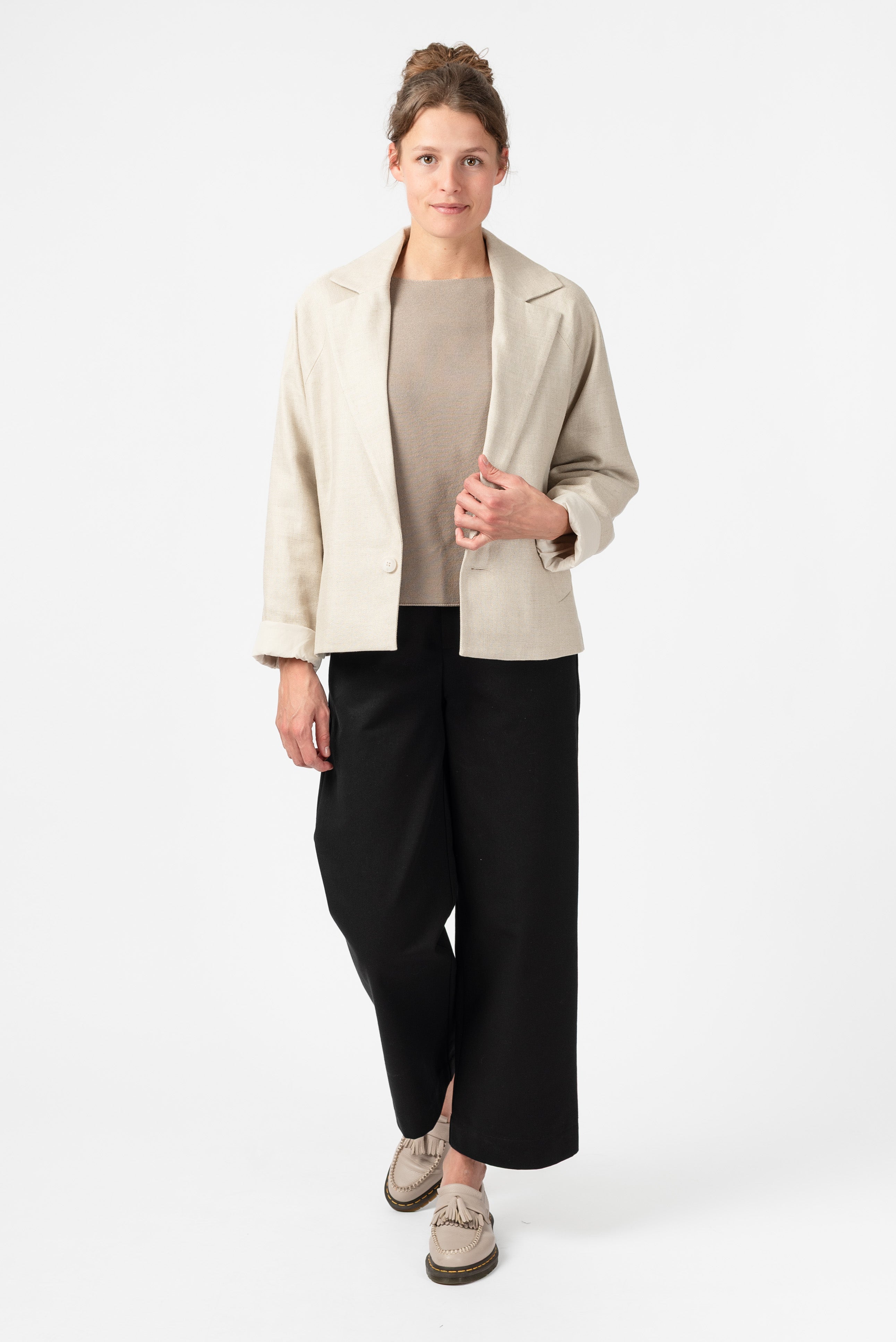 NNIstudio - LINED Jacke Linen - Seed Pearl - XS - 