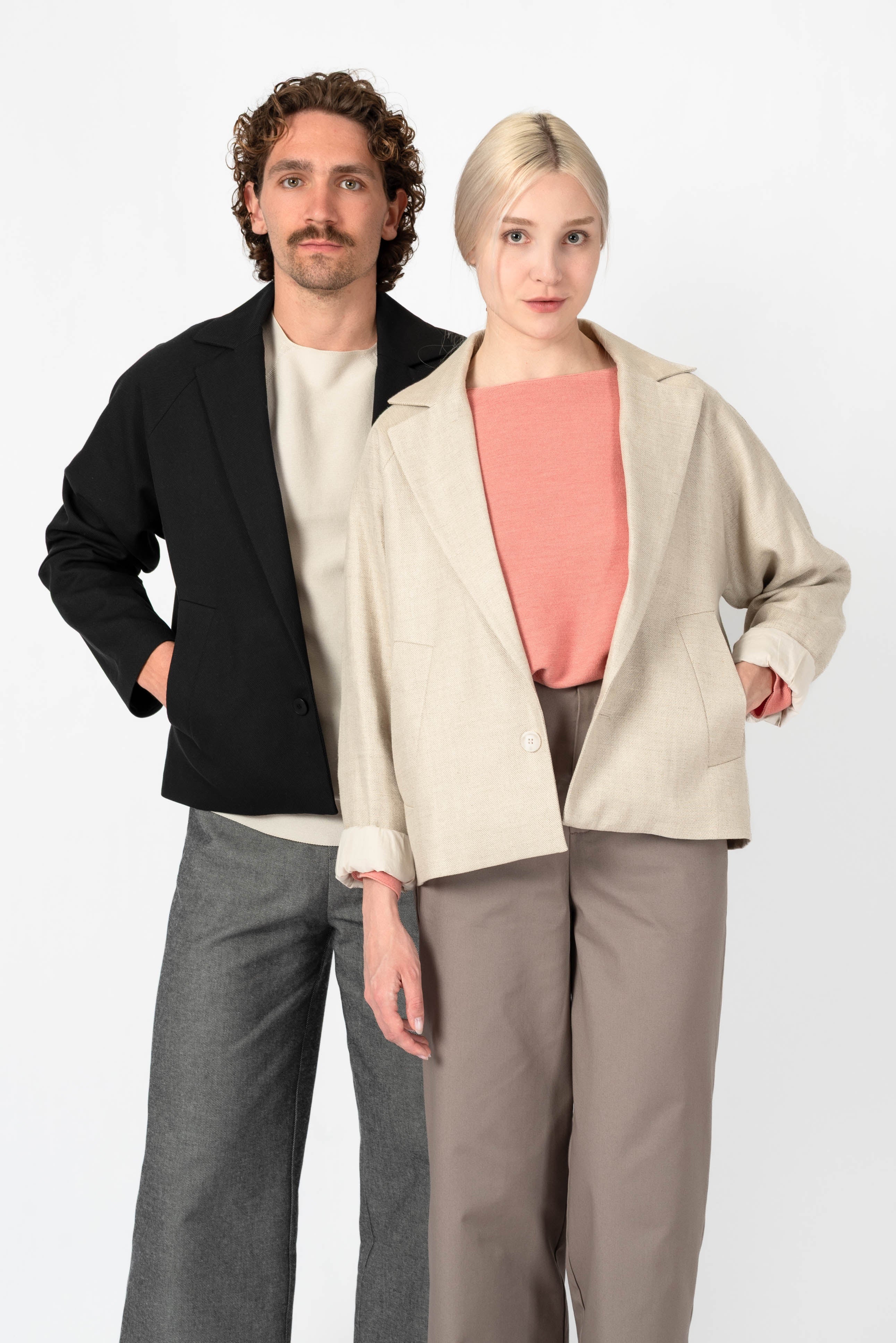 NNIstudio - LINED Jacke Linen - Seed Pearl - XS - 