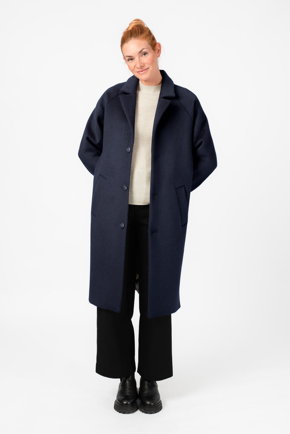 NNIstudio - LONGCOAT Wool - Insignia Blue - XS -