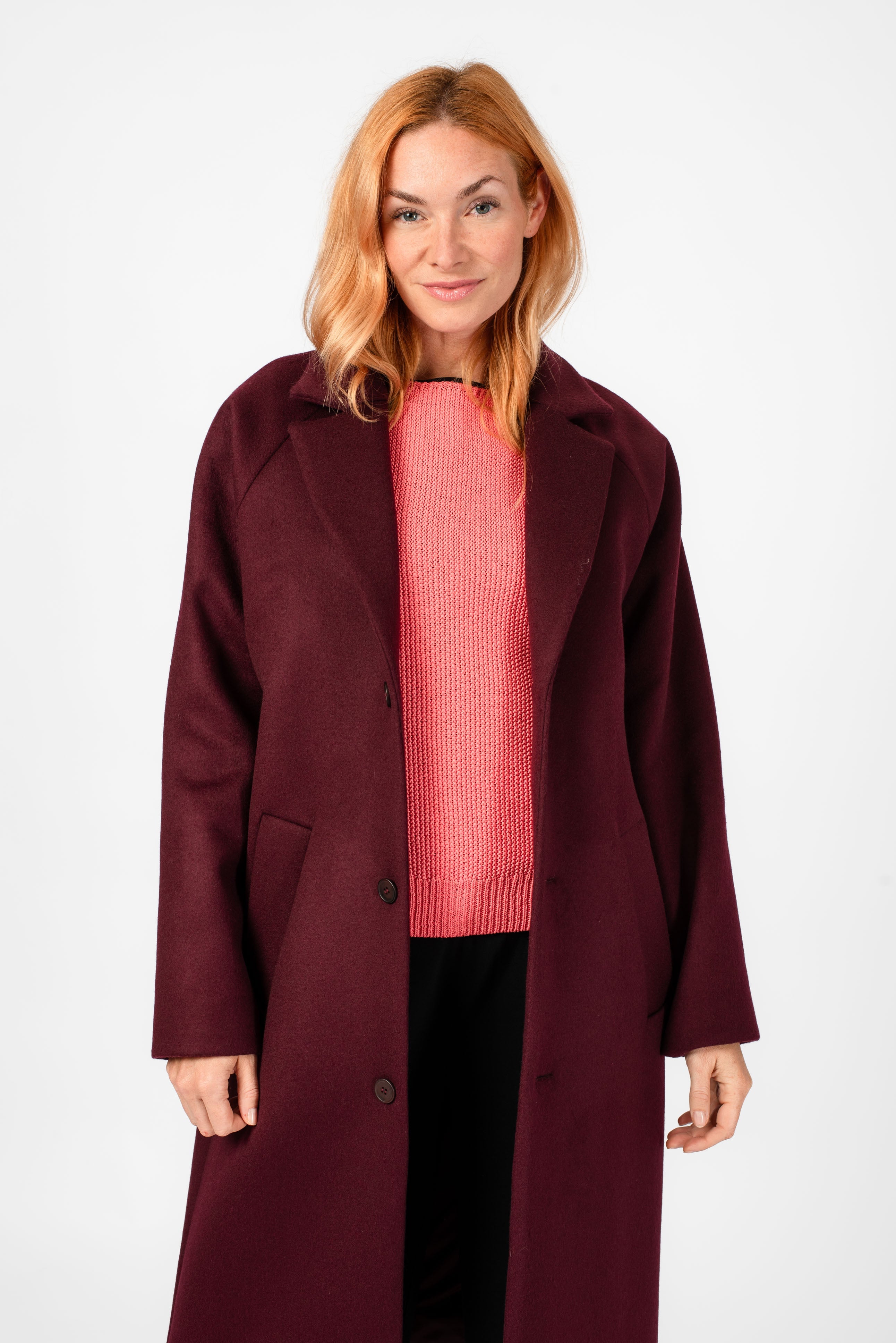 NNIstudio - LONGCOAT Wool - Red Mahogany - XS -
