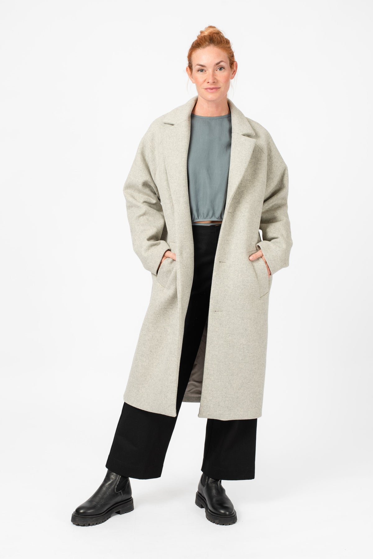 NNIstudio - LONGCOAT Wool - Silver Birch Melange - XS -