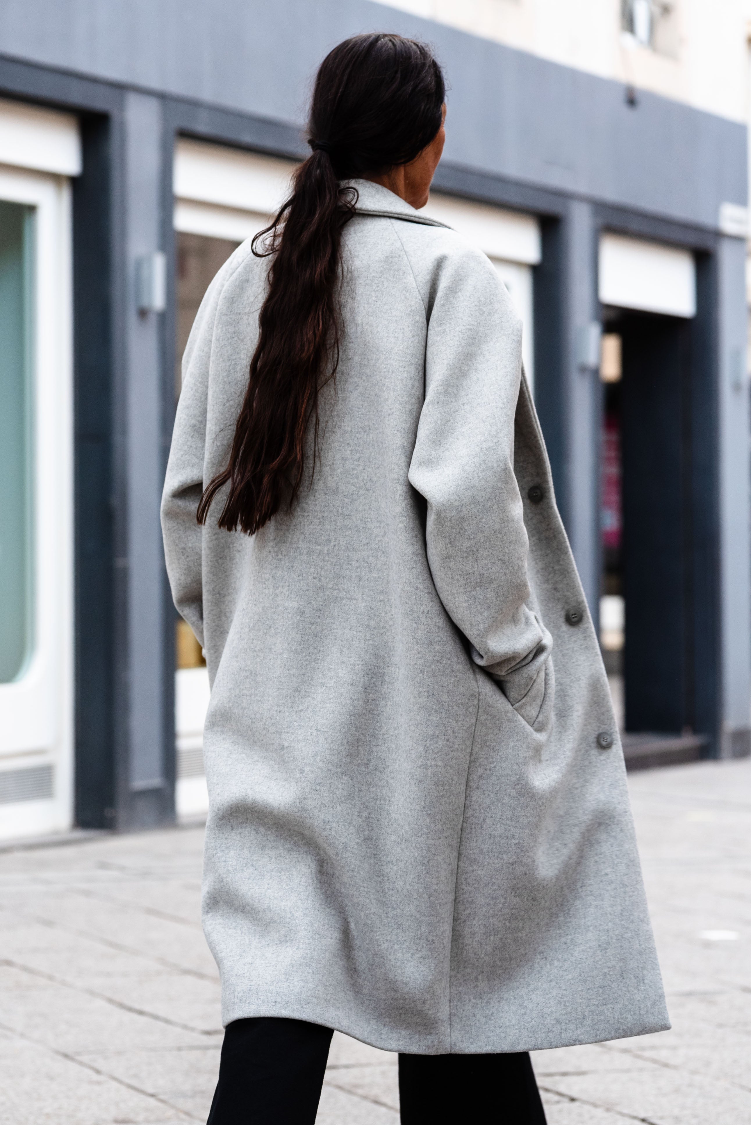 NNIstudio - LONGCOAT Wool - Taupe Grey - XS -