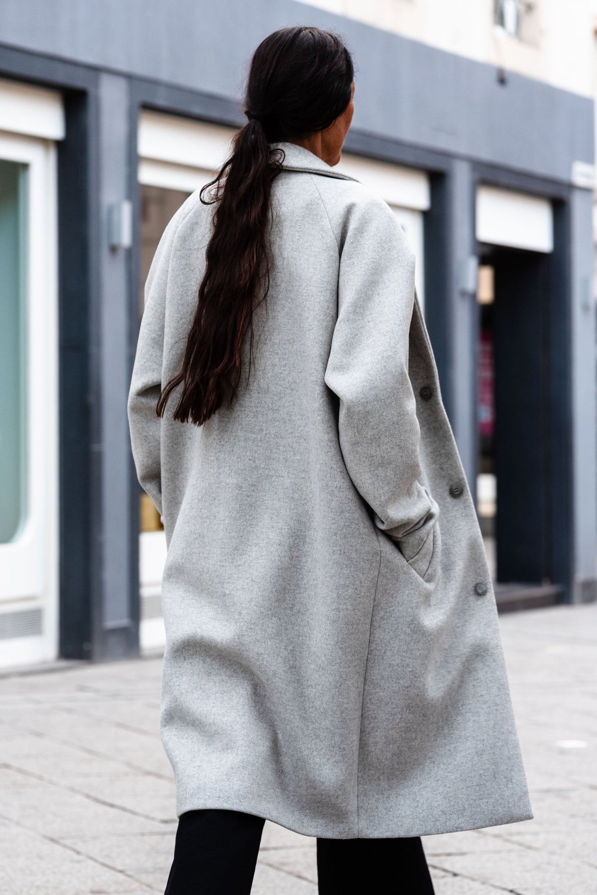 NNIstudio - LONGCOAT Wool - Taupe Grey - XS -